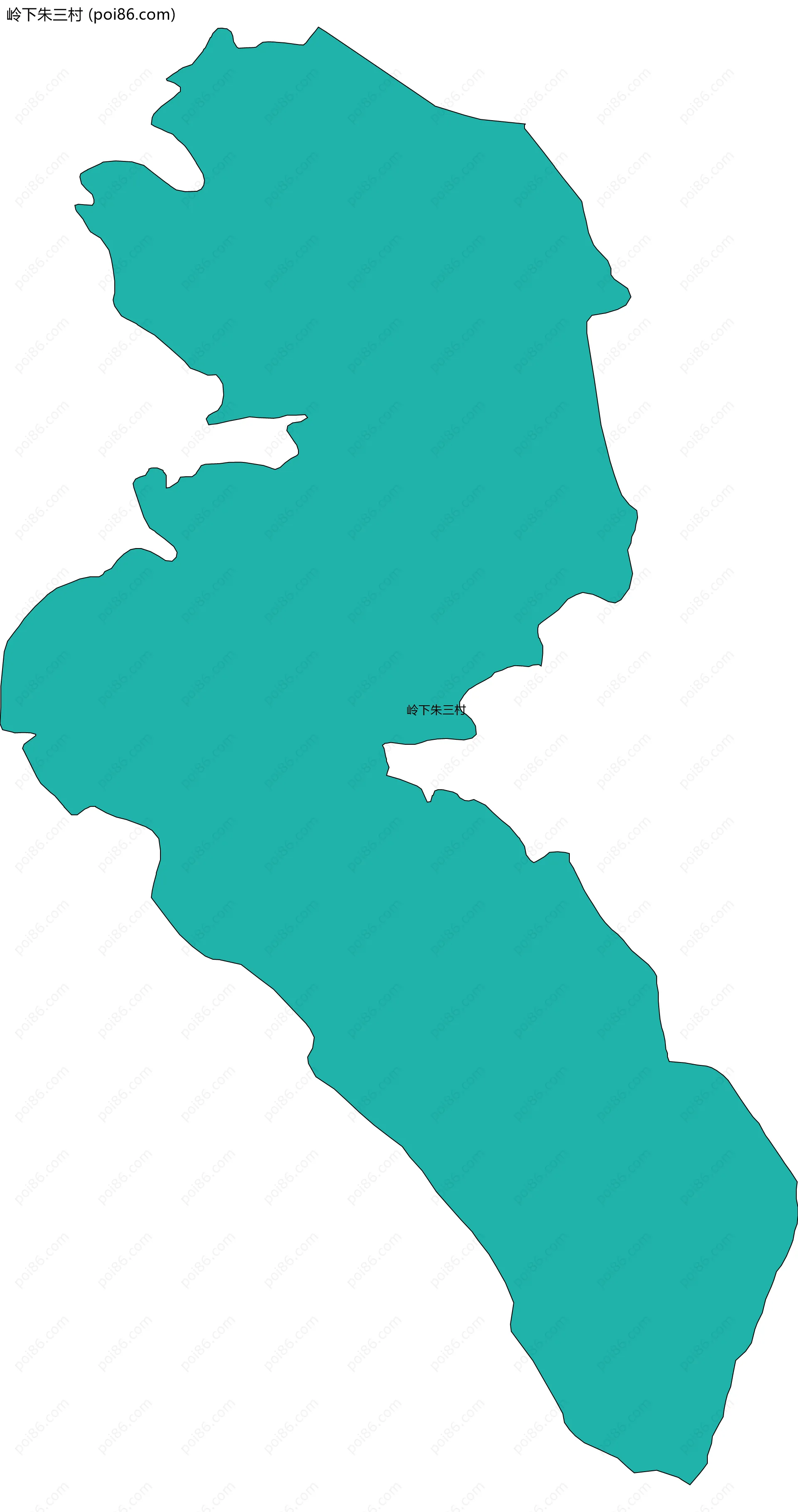 岭下朱三村边界地图