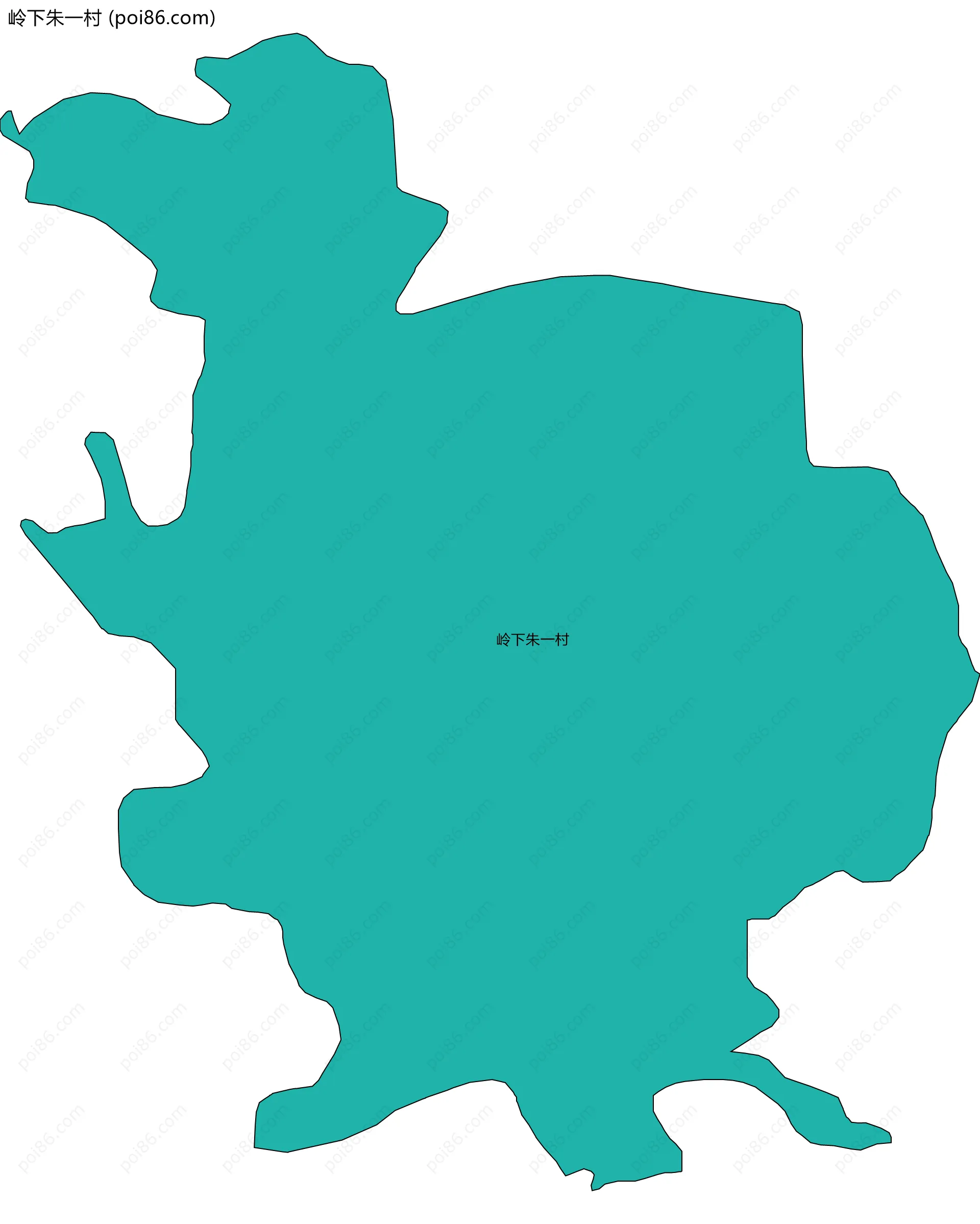 岭下朱一村边界地图