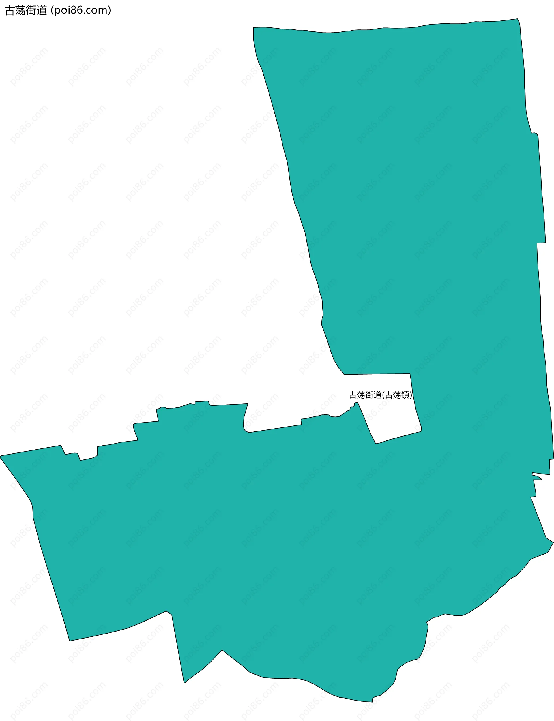 古荡街道边界地图(五级行政区划)