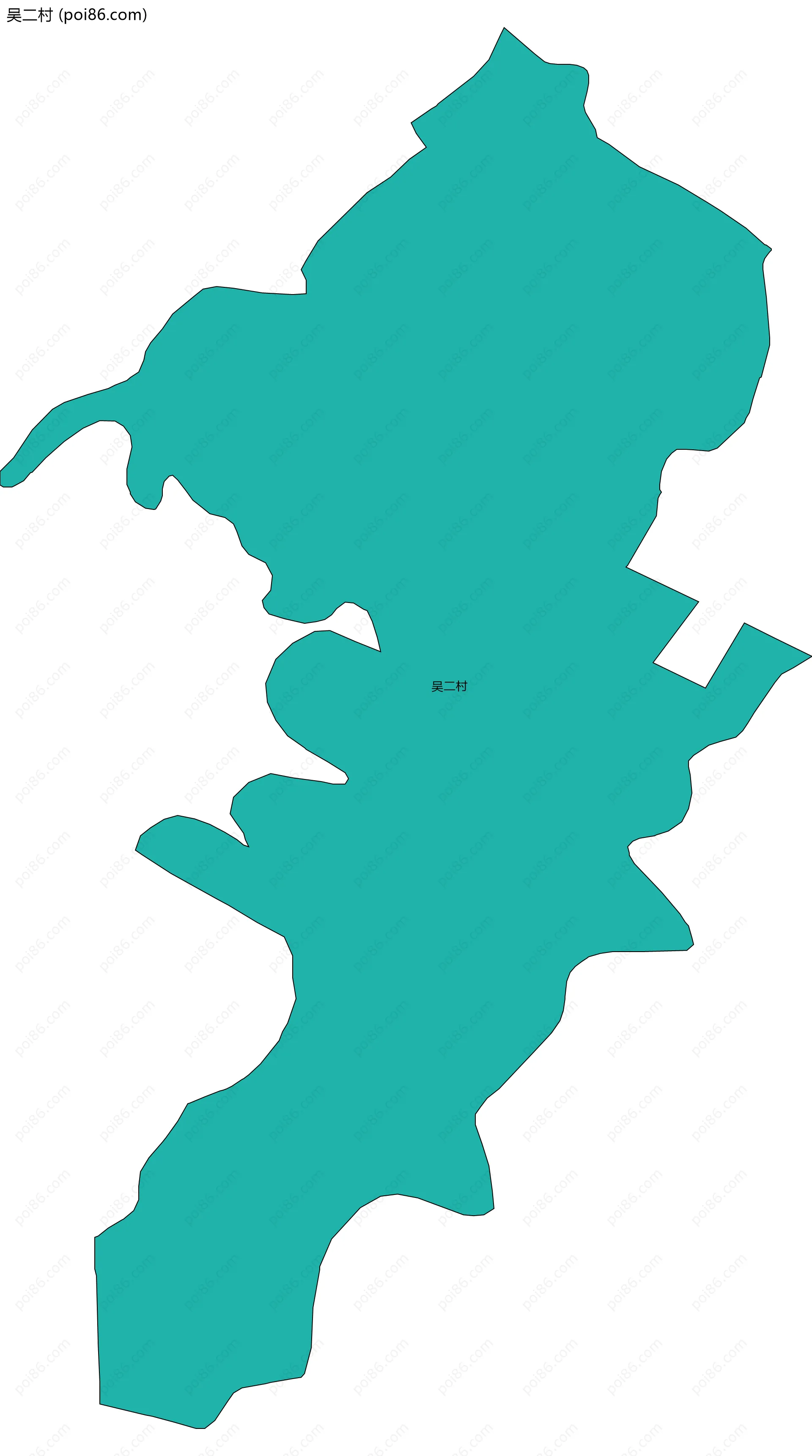 吴二村边界地图