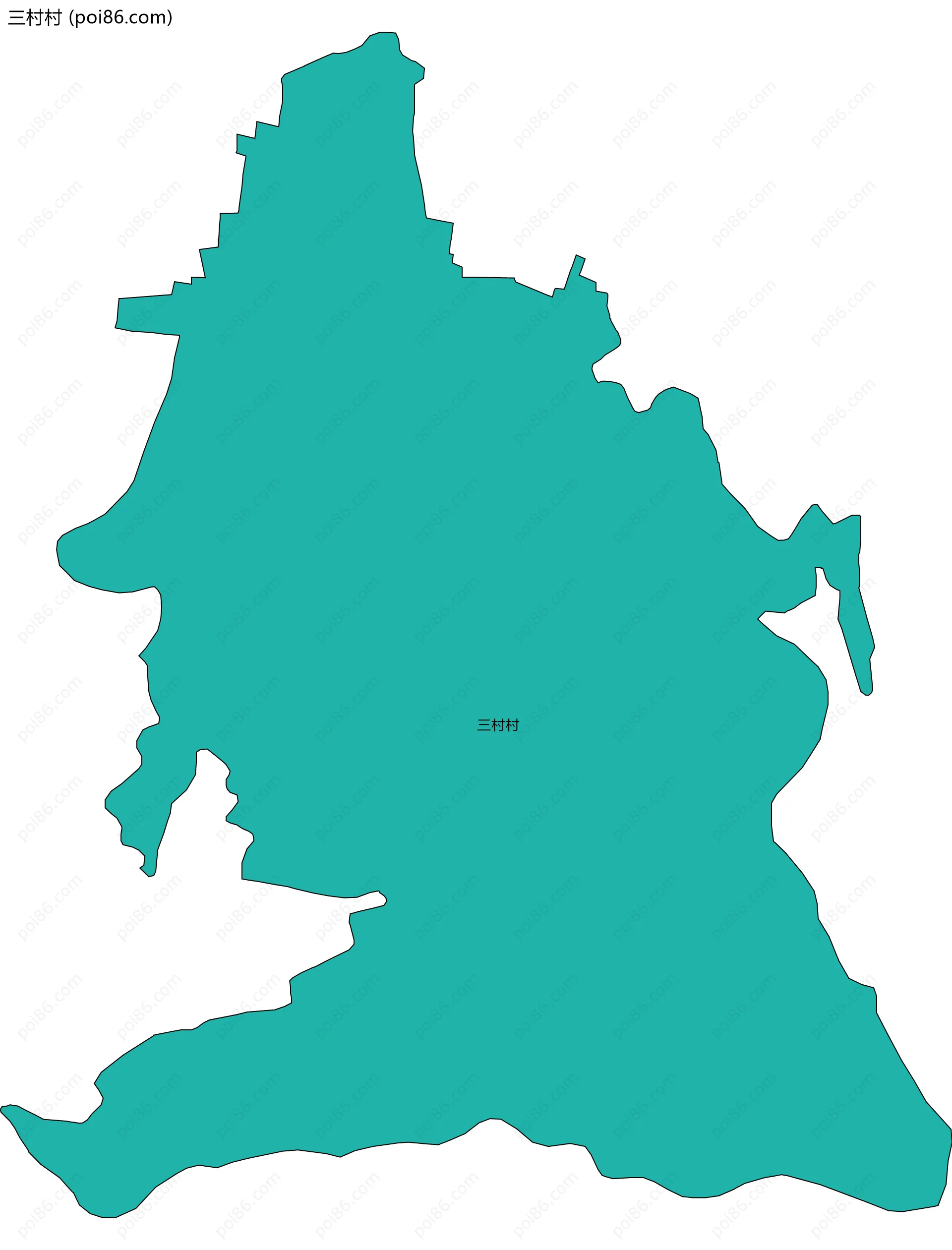 三村村边界地图