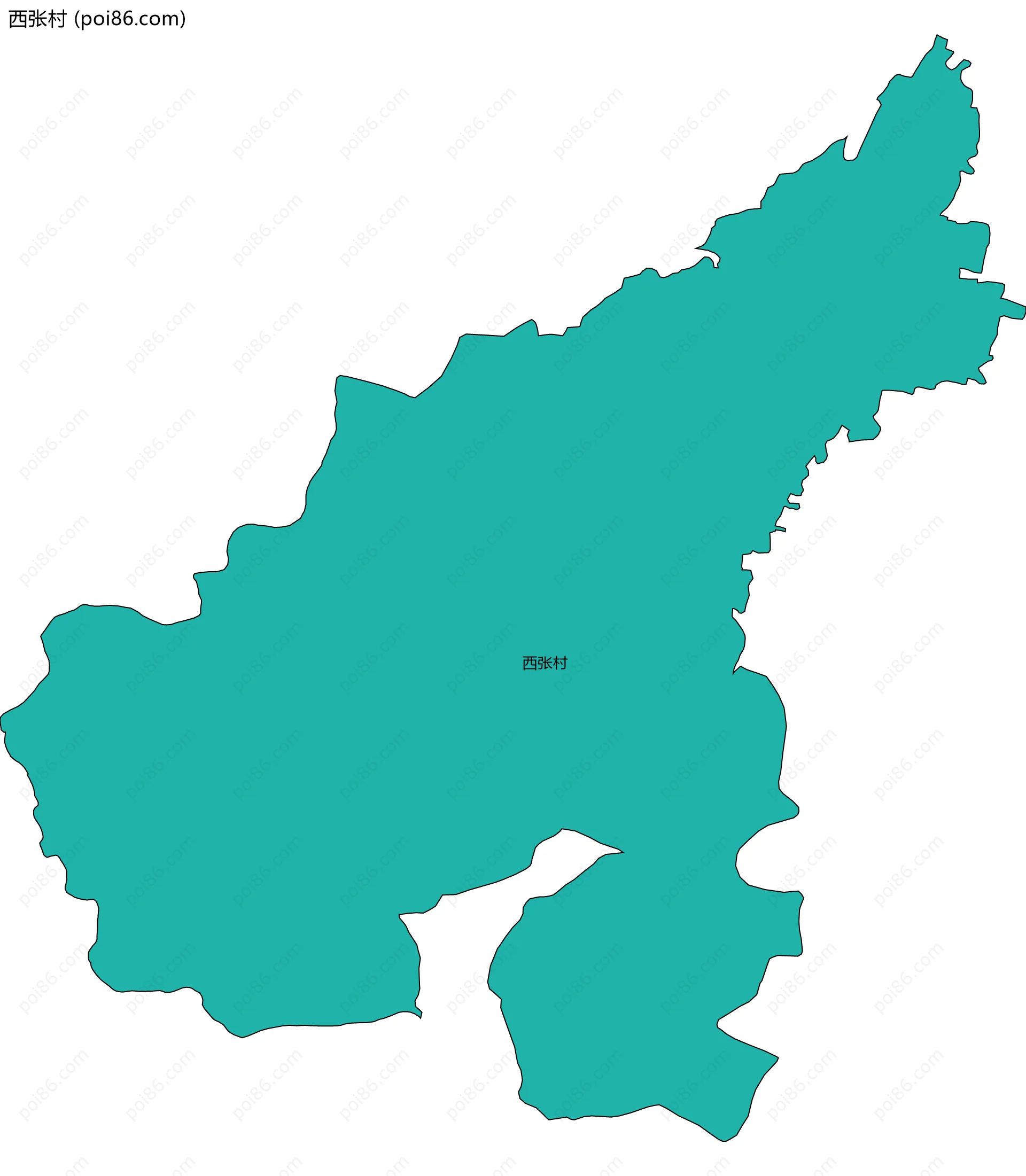 西张村边界地图