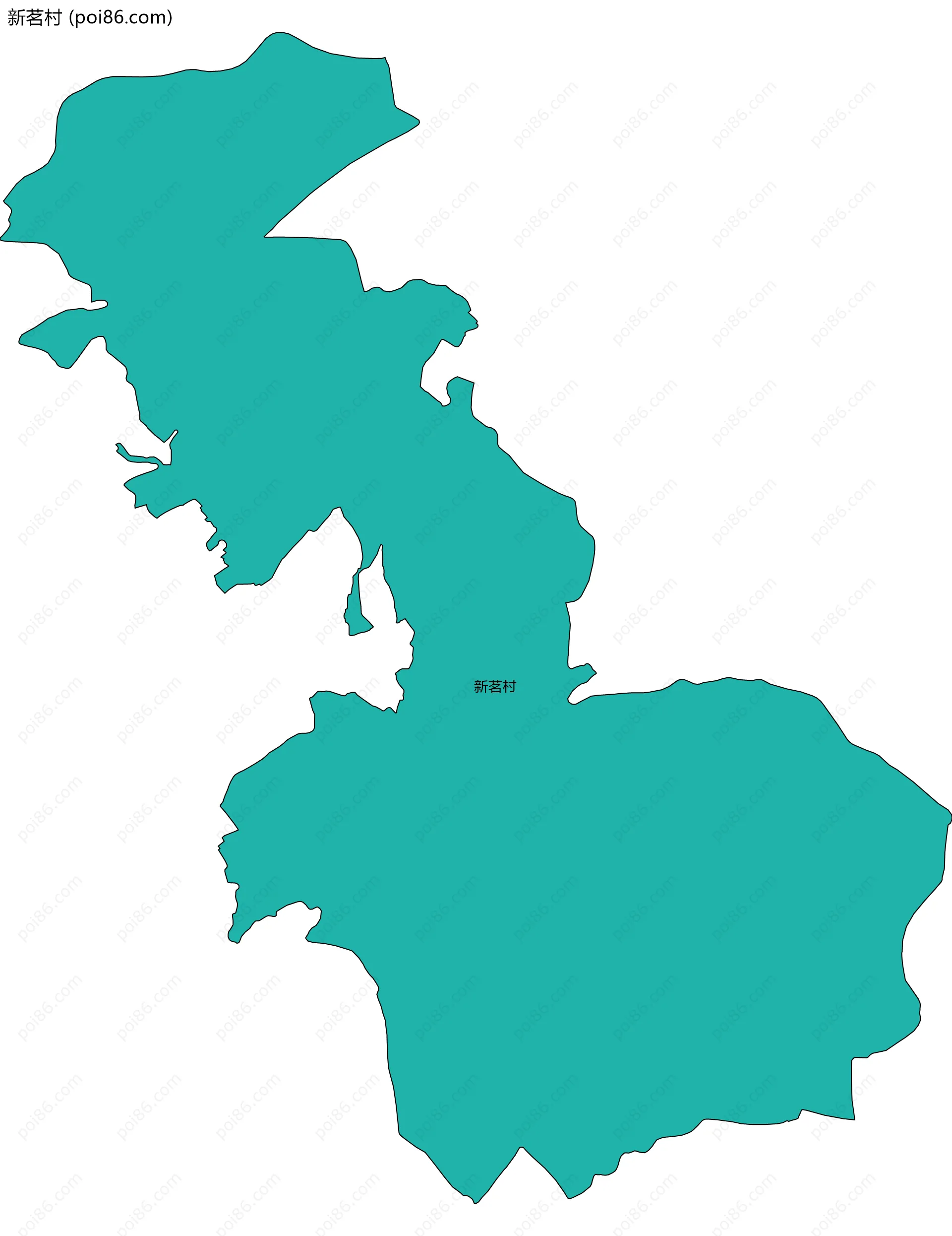 新茗村边界地图