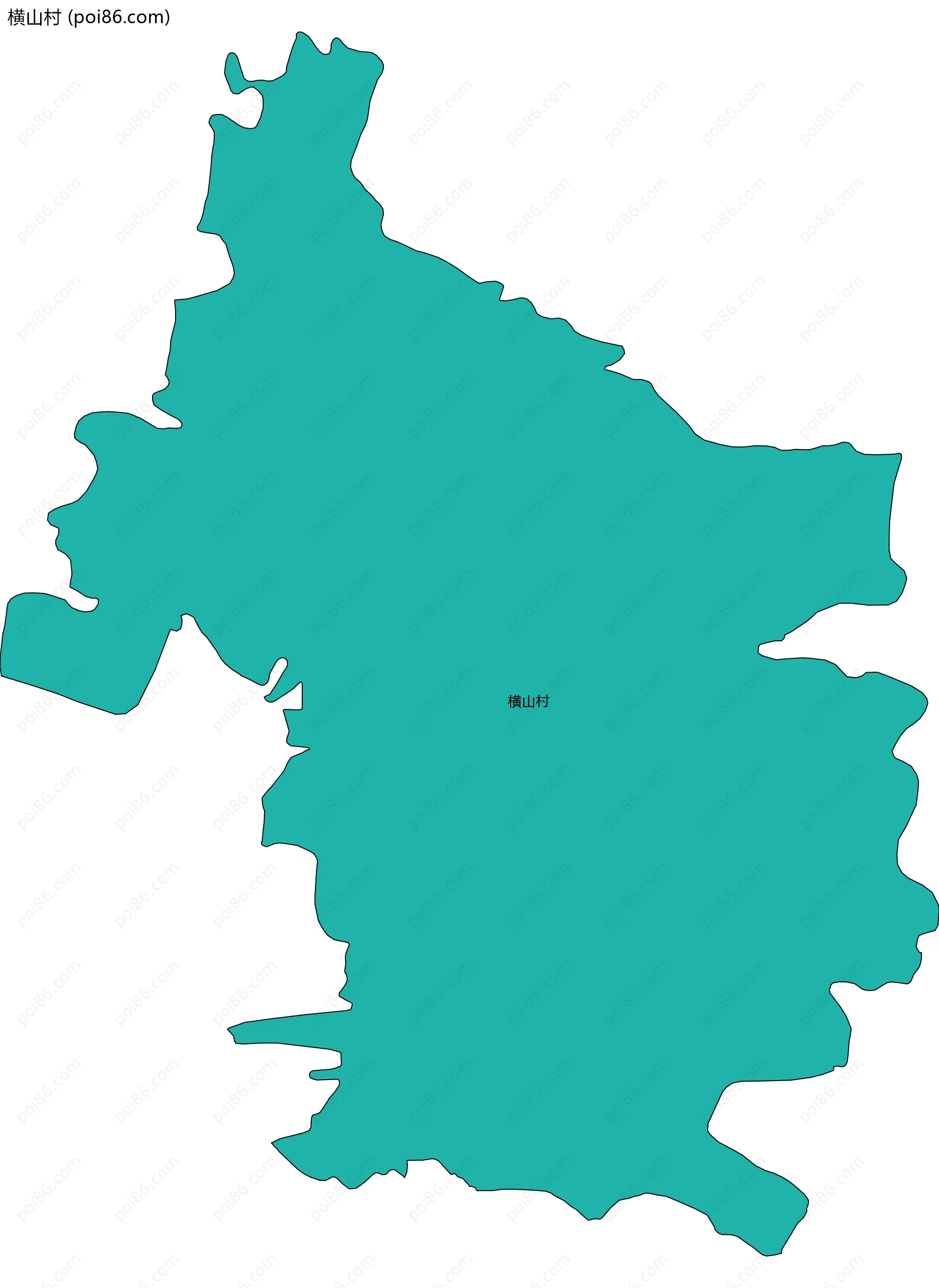 横山村边界地图