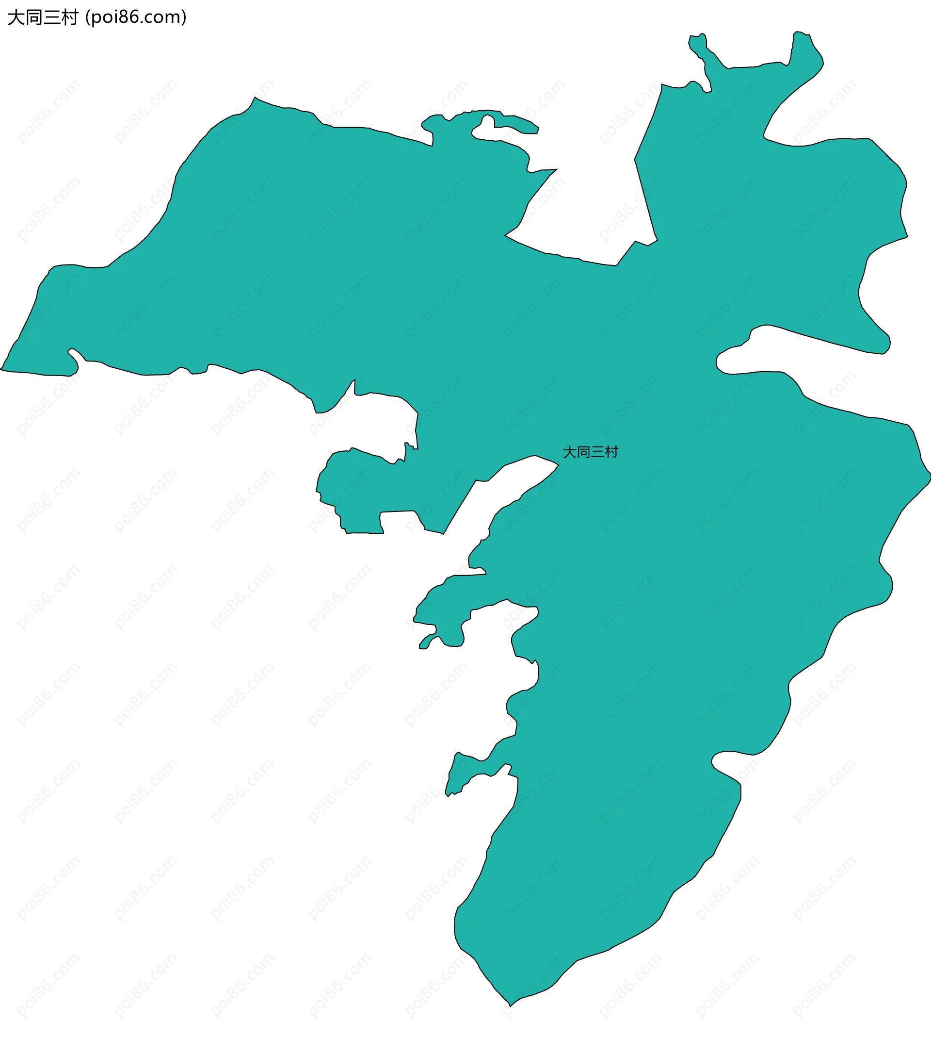 大同三村边界地图