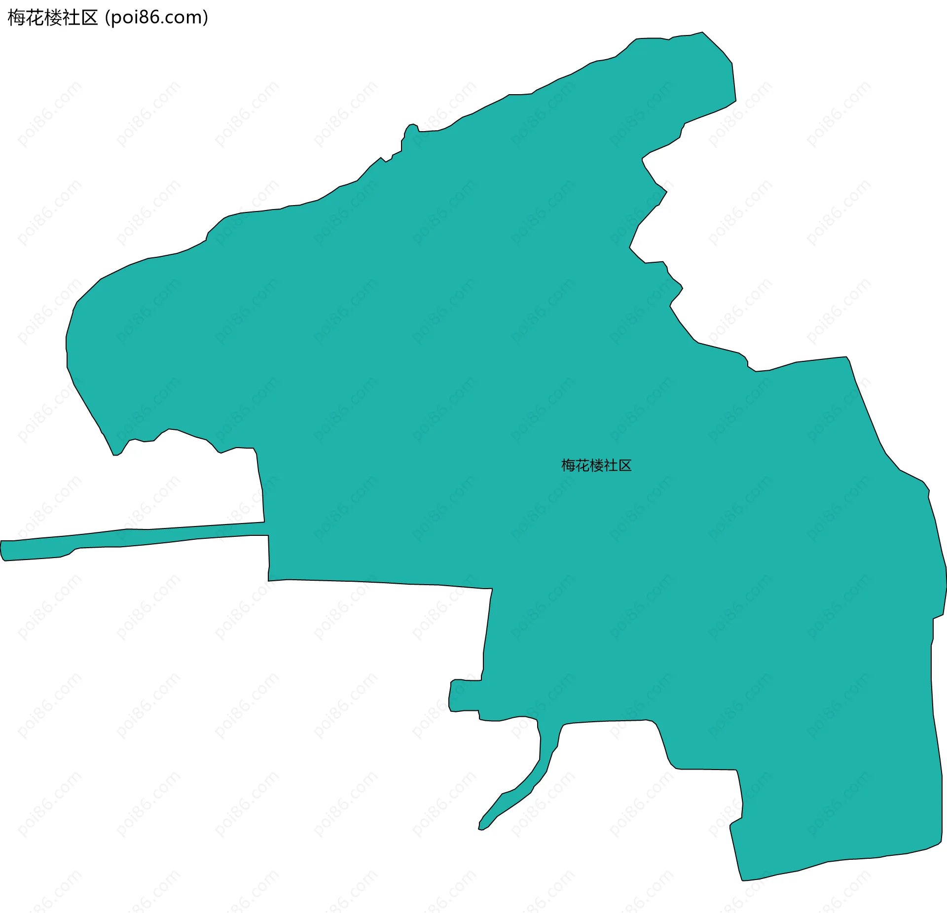 梅花楼社区边界地图