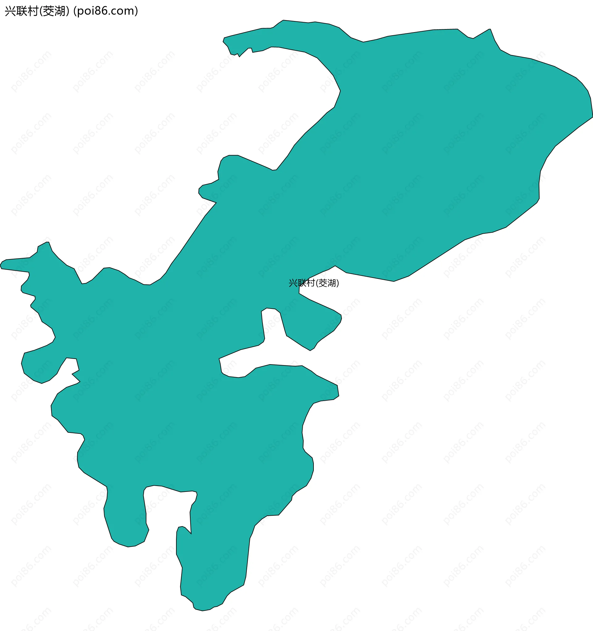 兴联村(茭湖)边界地图