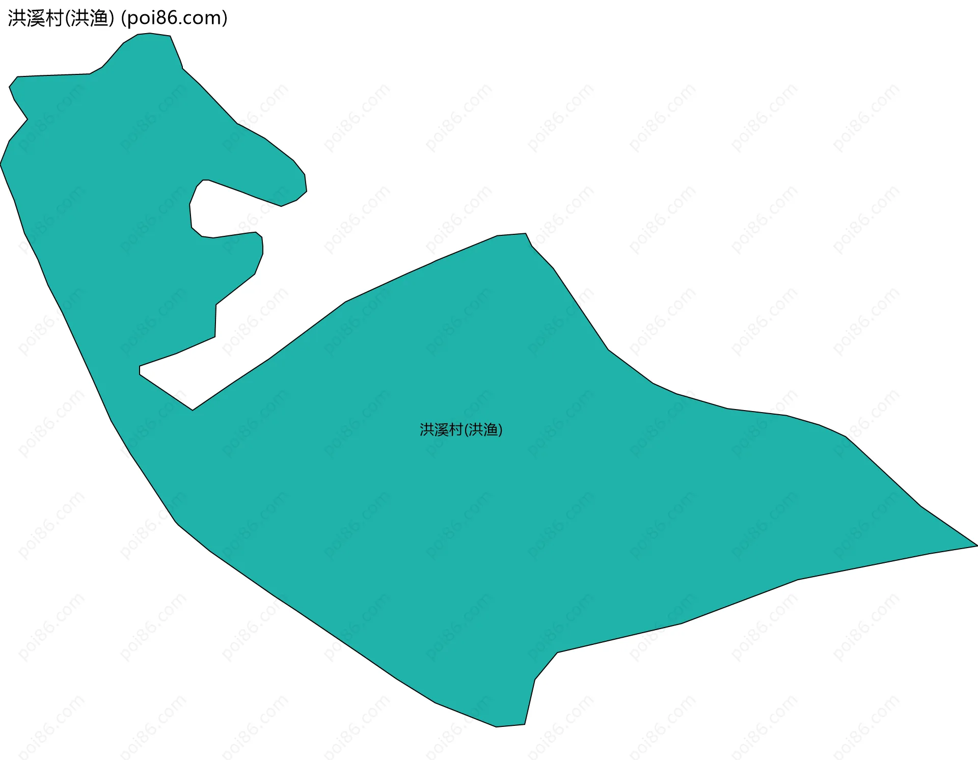洪溪村(洪渔)边界地图