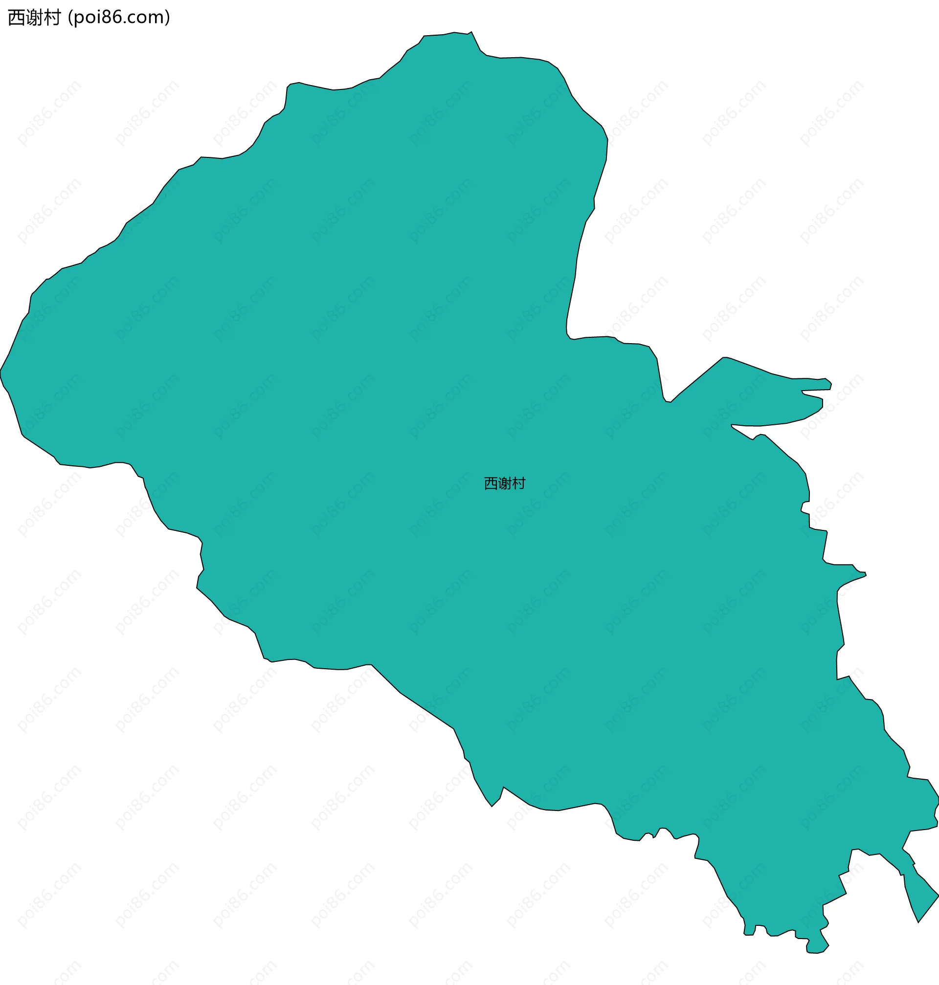 西谢村边界地图