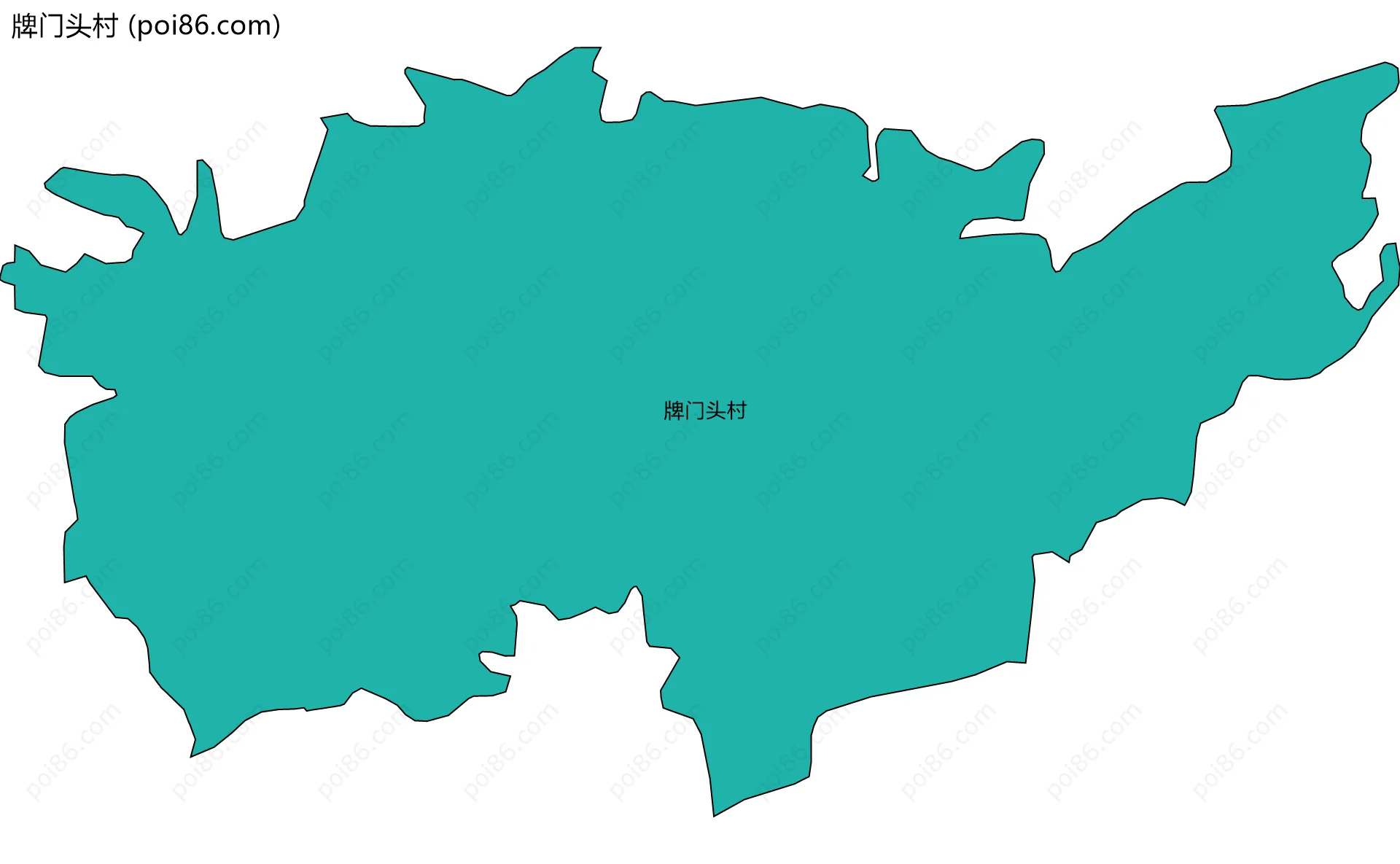 牌门头村边界地图