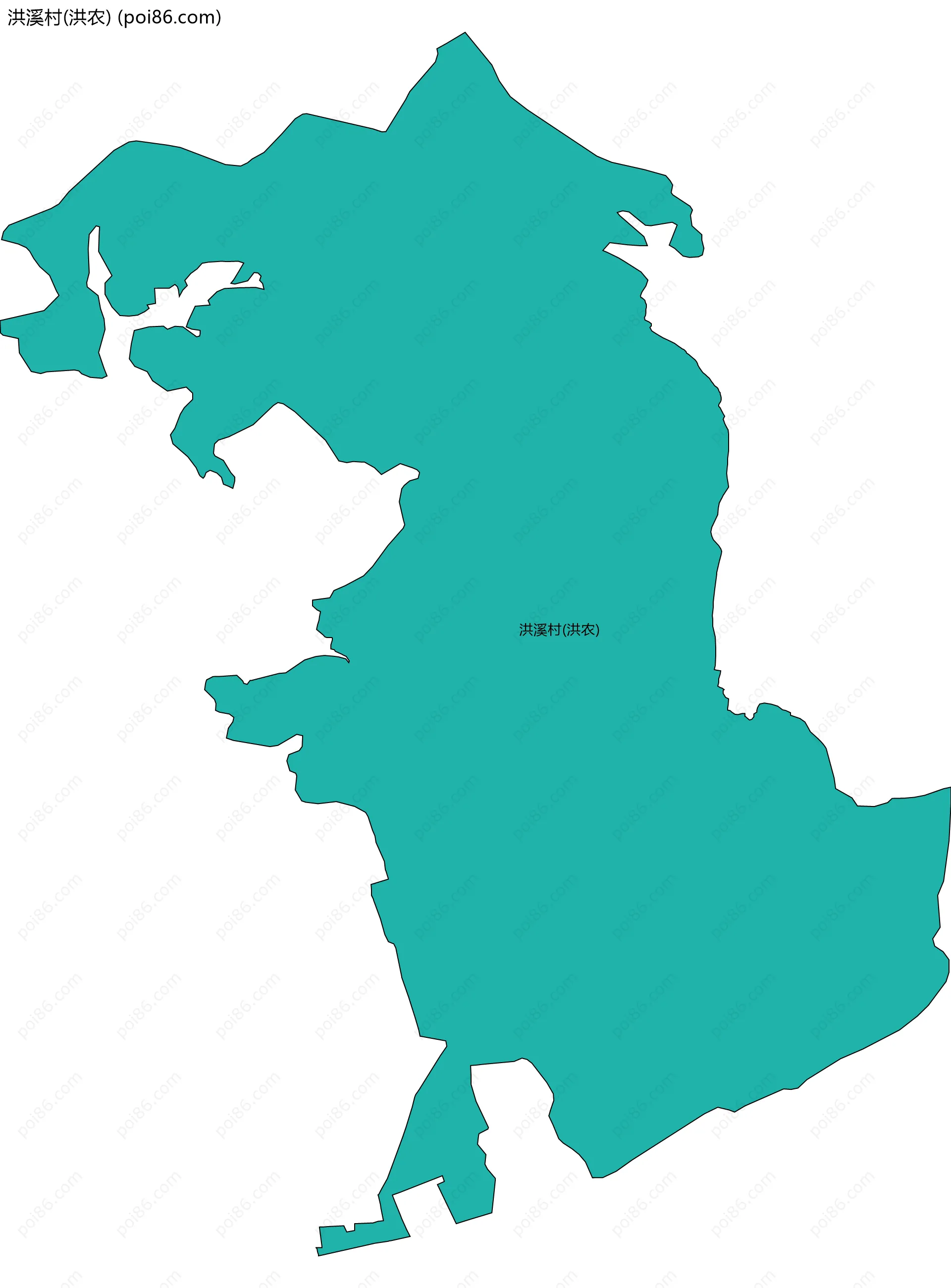 洪溪村(洪农)边界地图