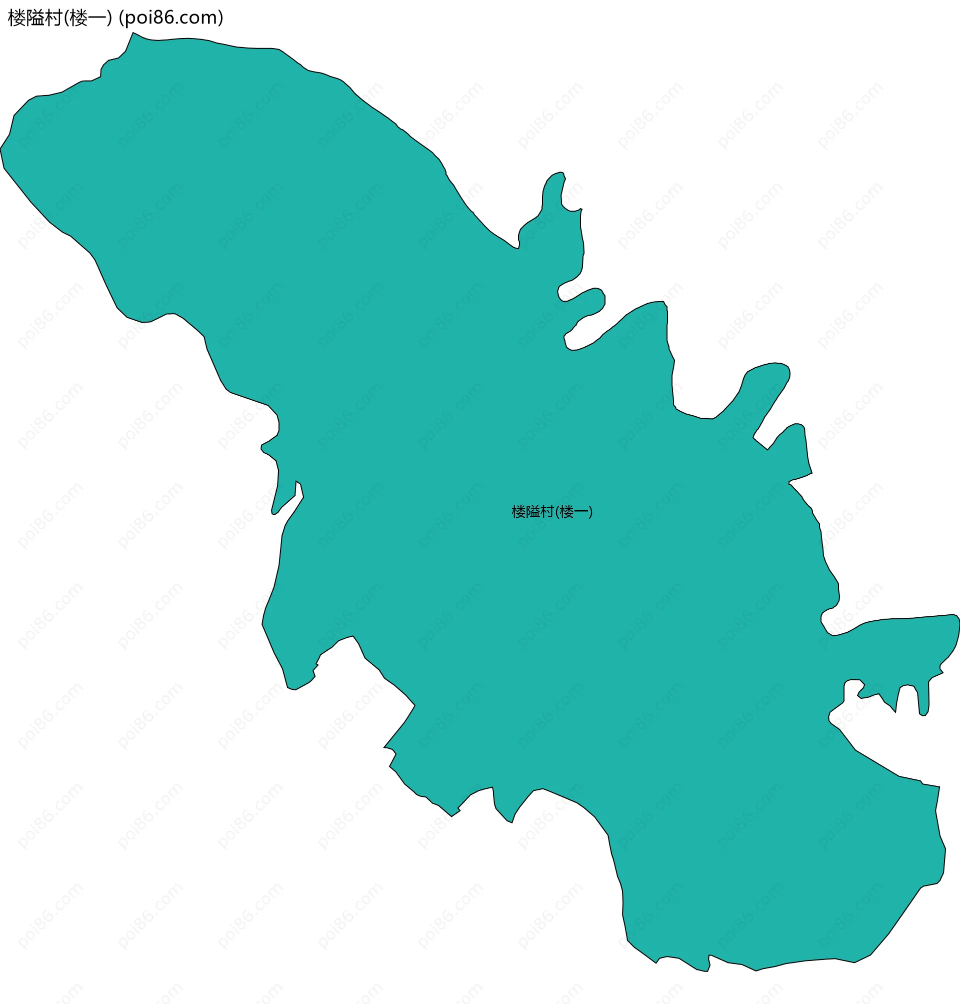楼隘村(楼一)边界地图