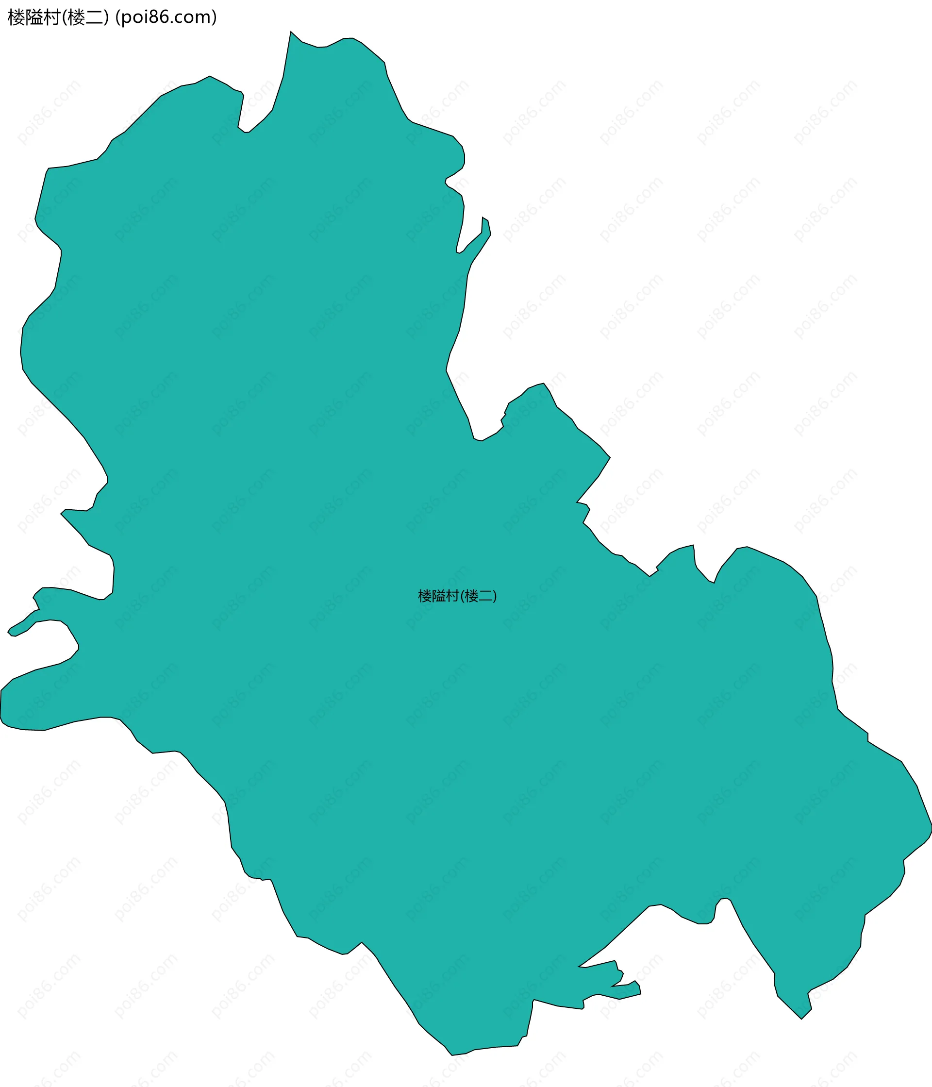 楼隘村(楼二)边界地图