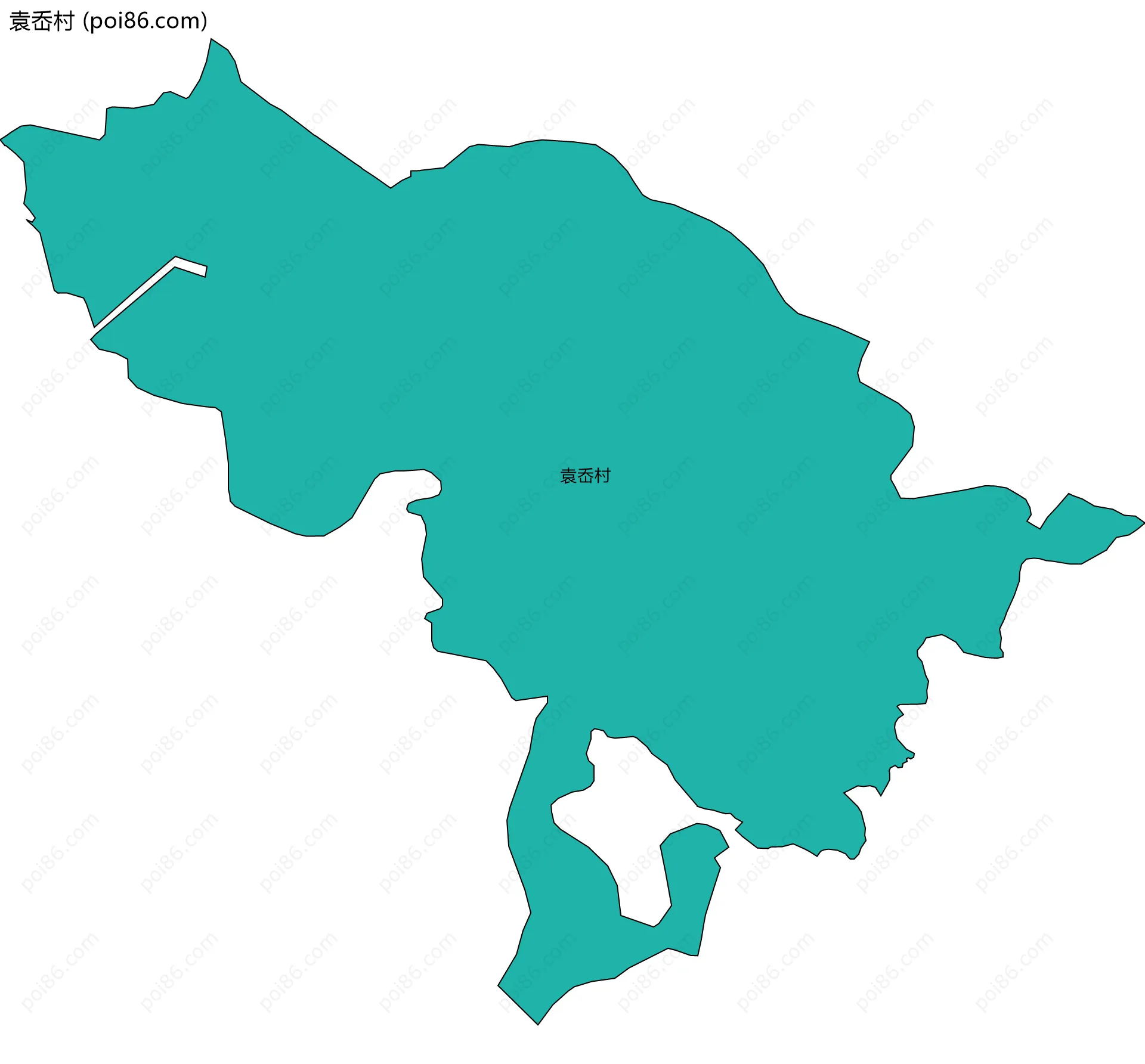 袁岙村边界地图