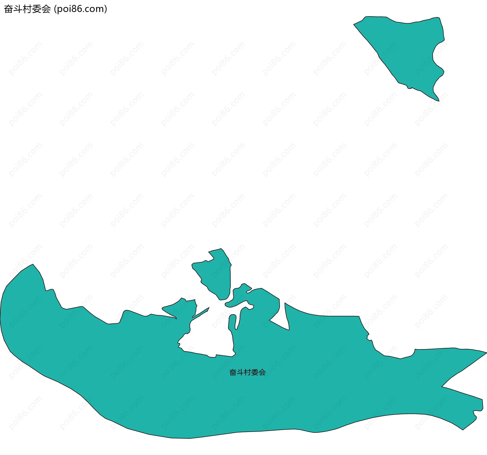 奋斗村委会边界地图