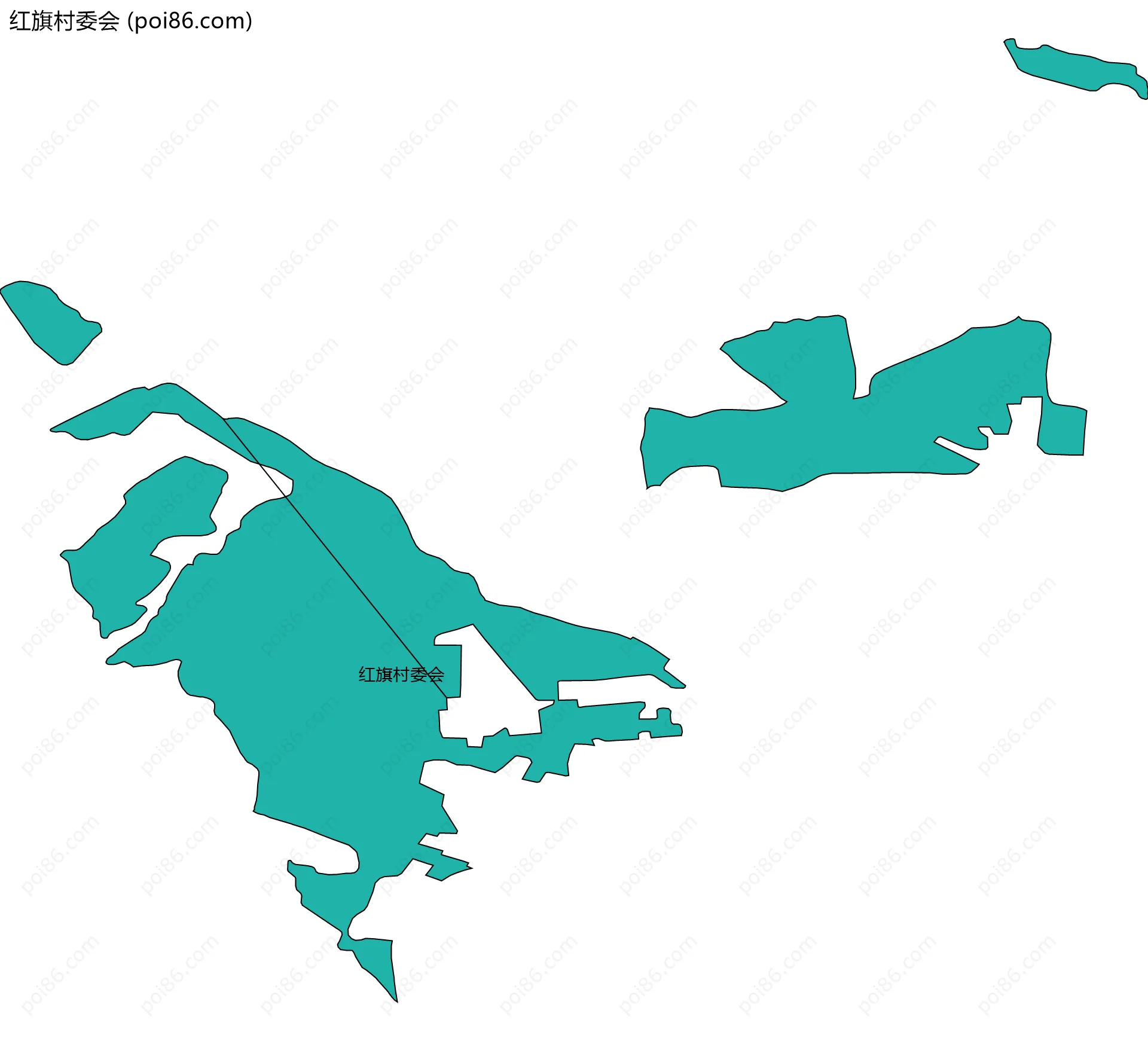 红旗村委会边界地图