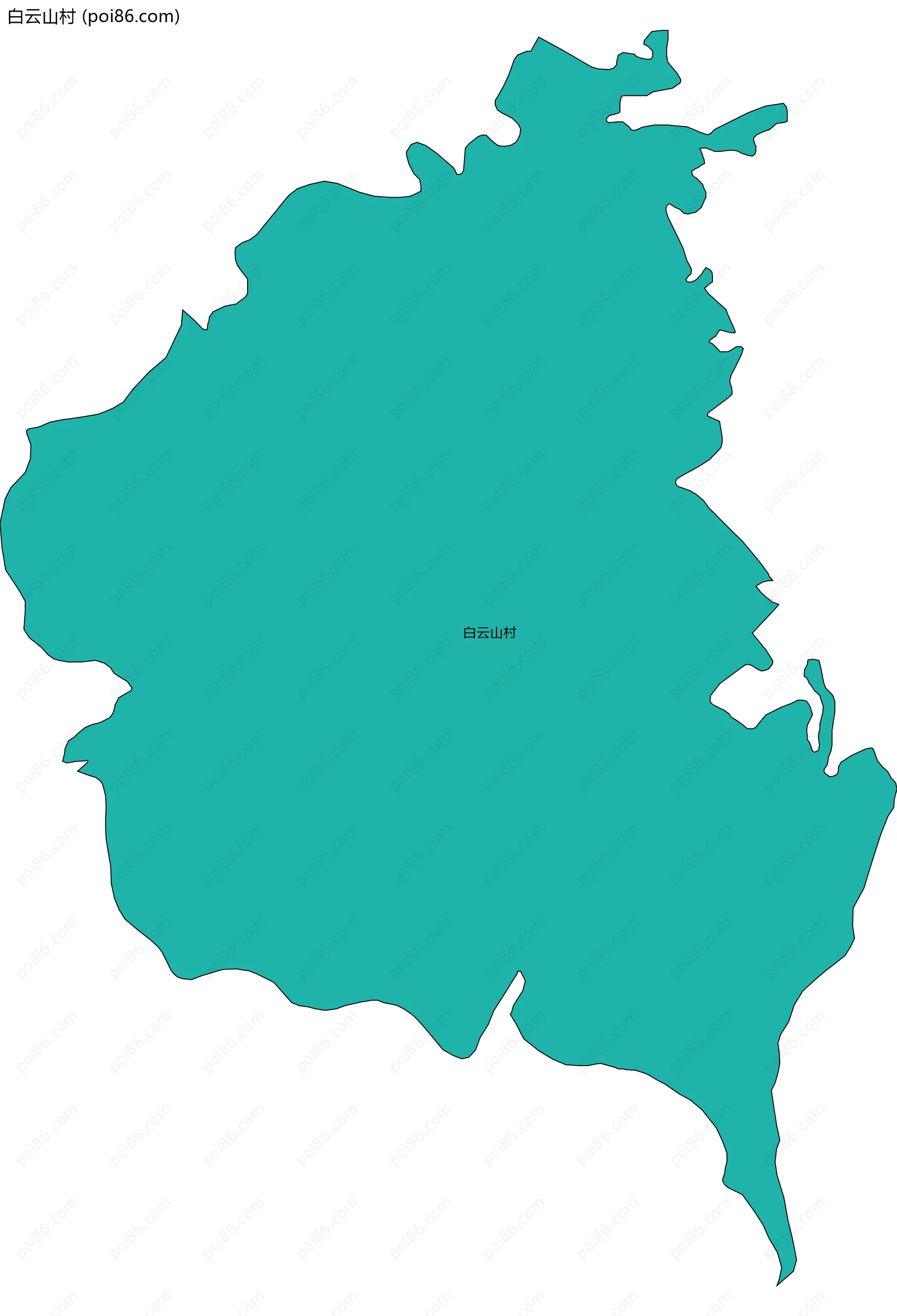 白云山村边界地图