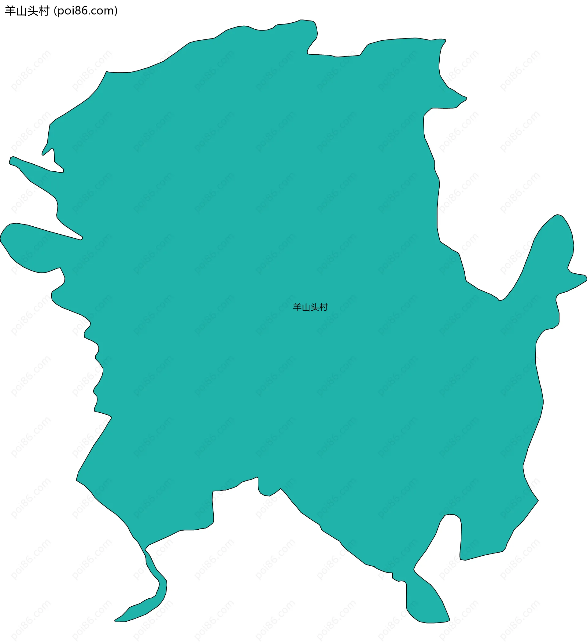 羊山头村边界地图