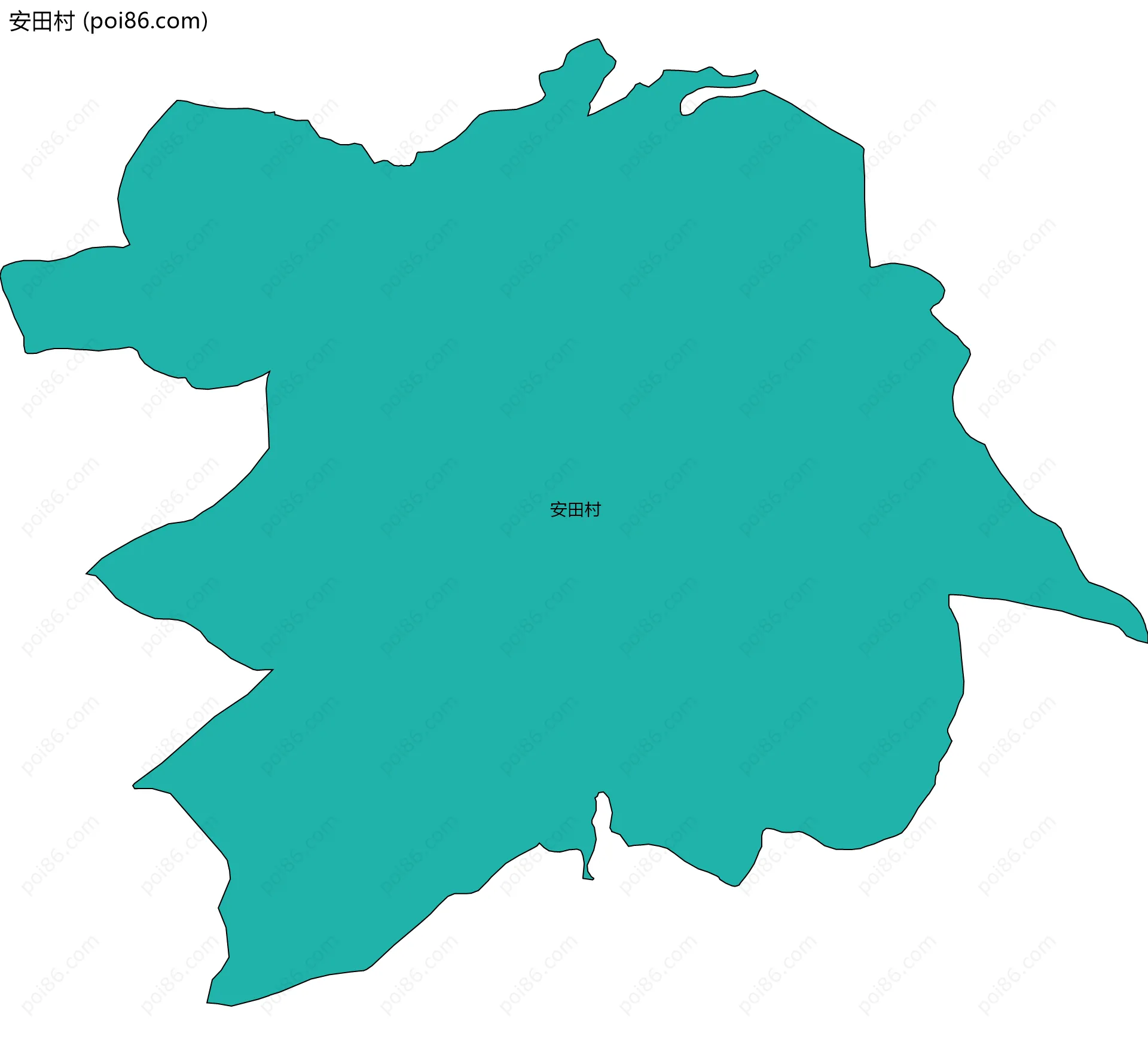 安田村边界地图