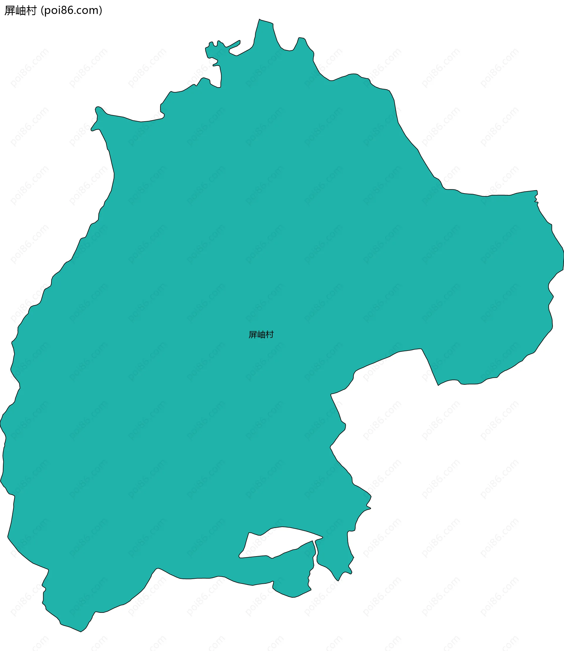 屏岫村边界地图
