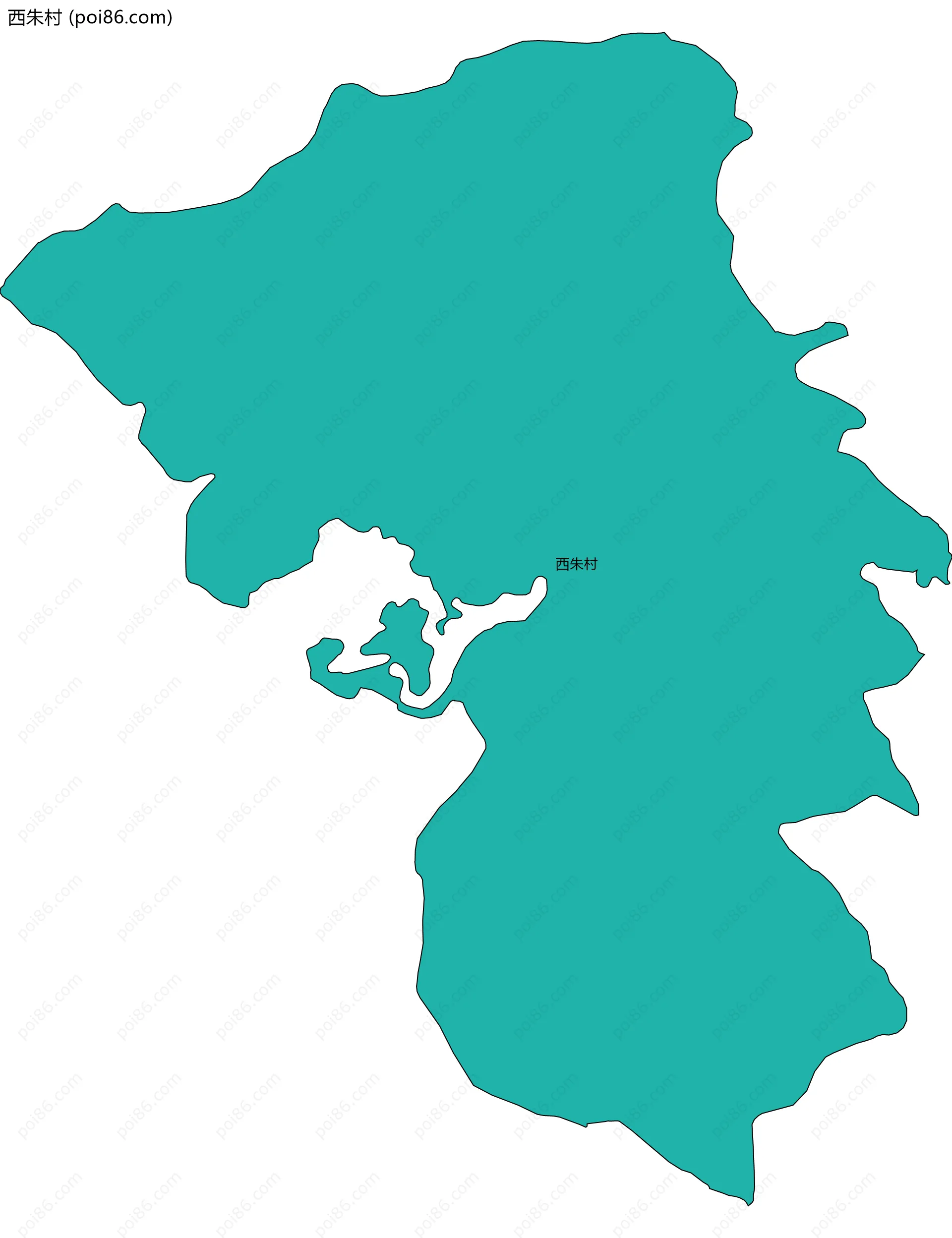 西朱村边界地图