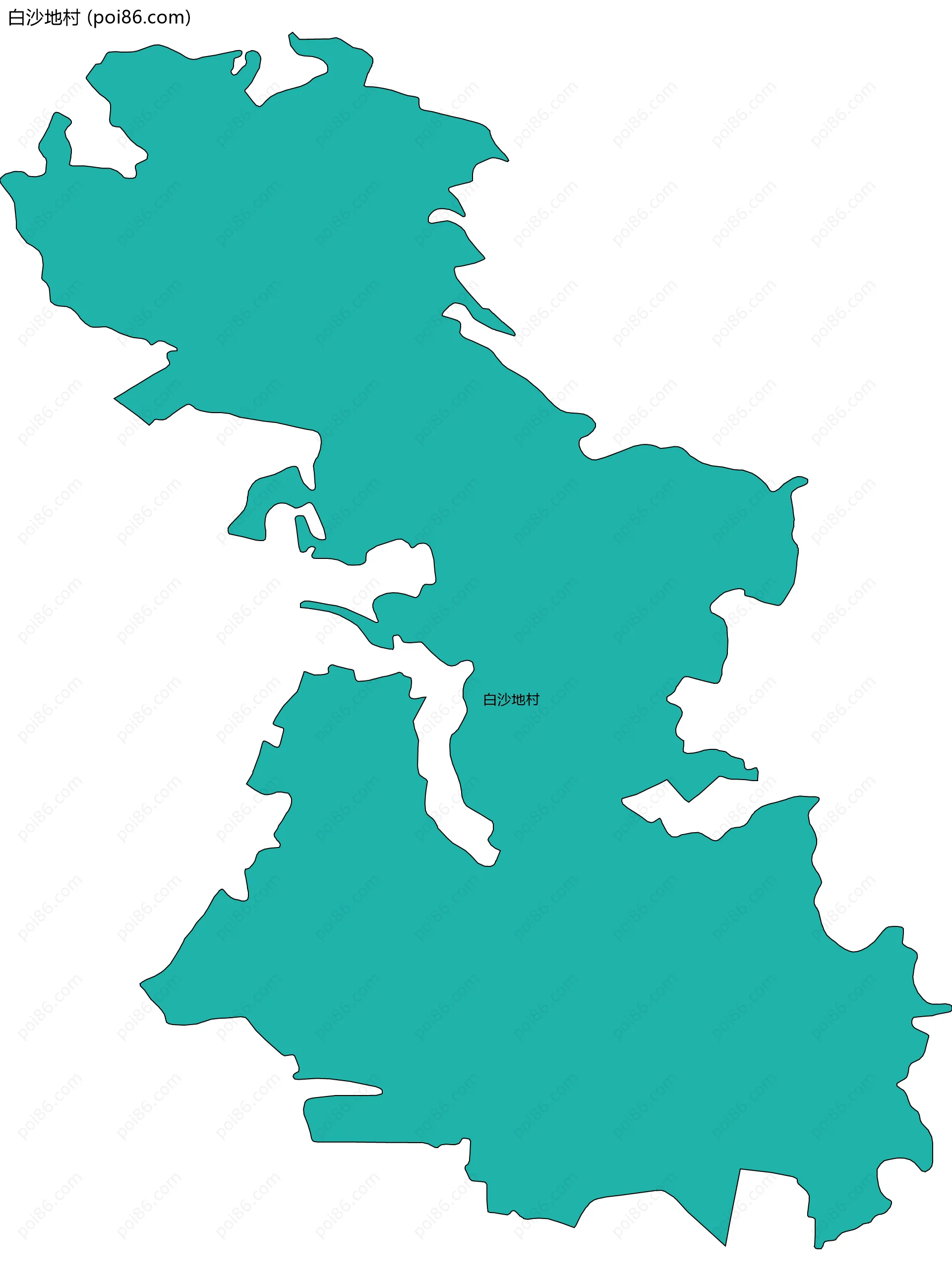 白沙地村边界地图