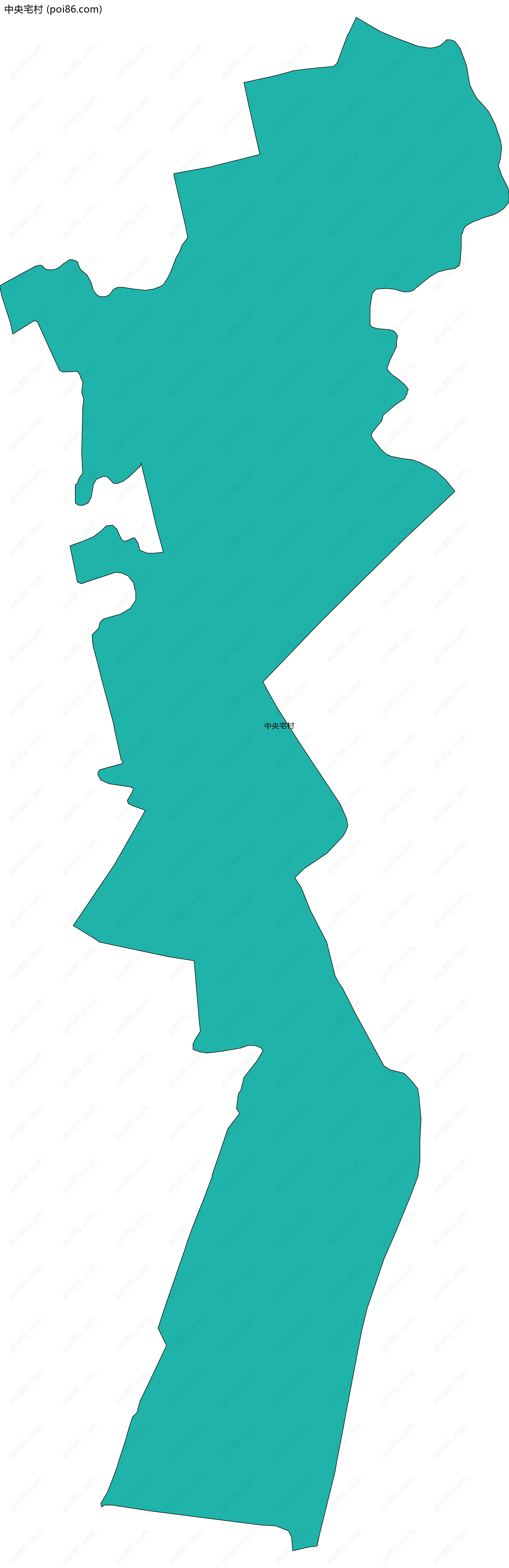 中央宅村边界地图