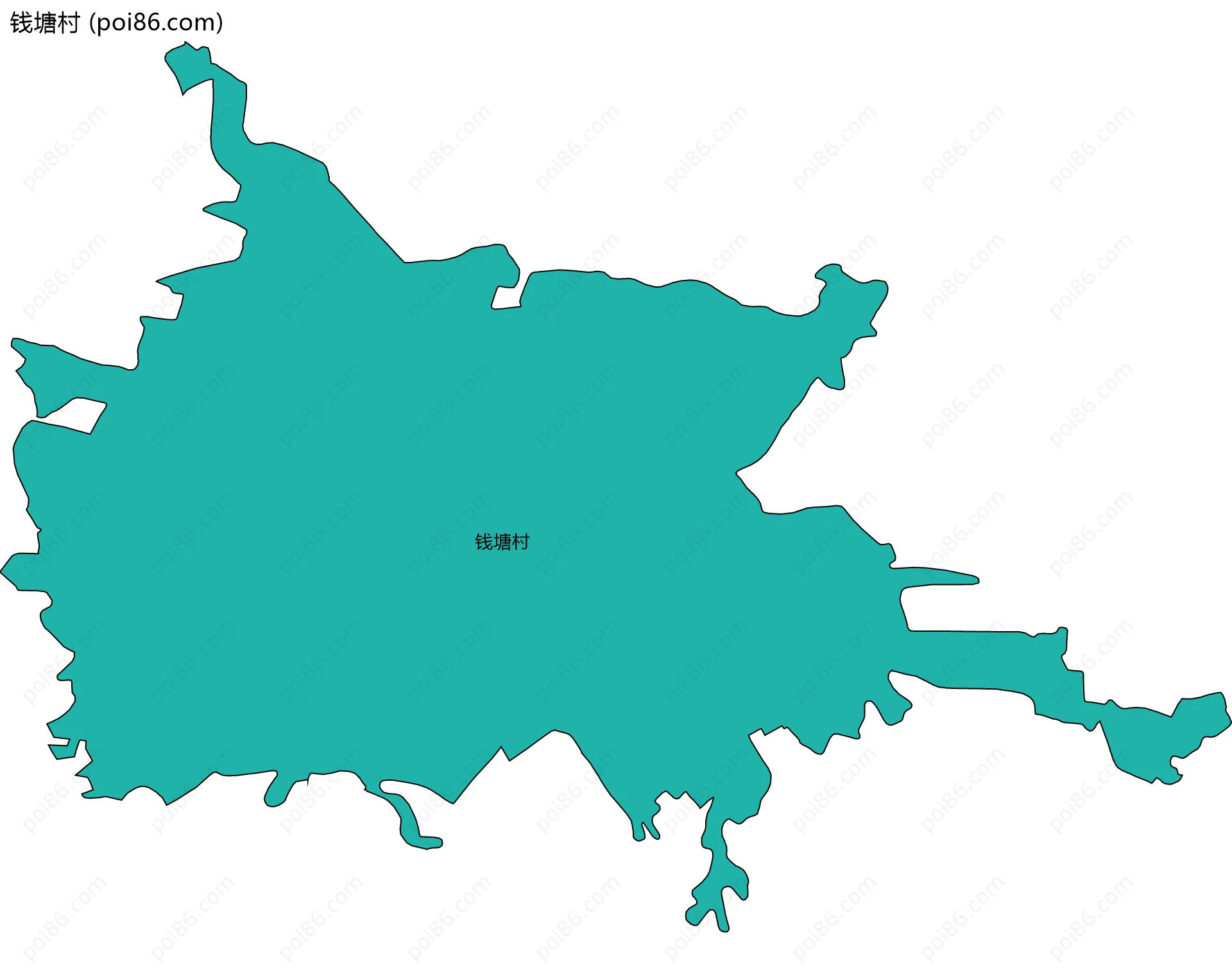 钱塘村边界地图