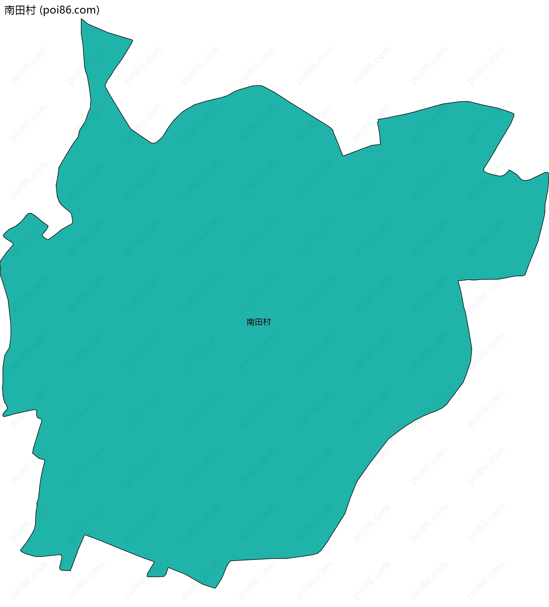 南田村边界地图