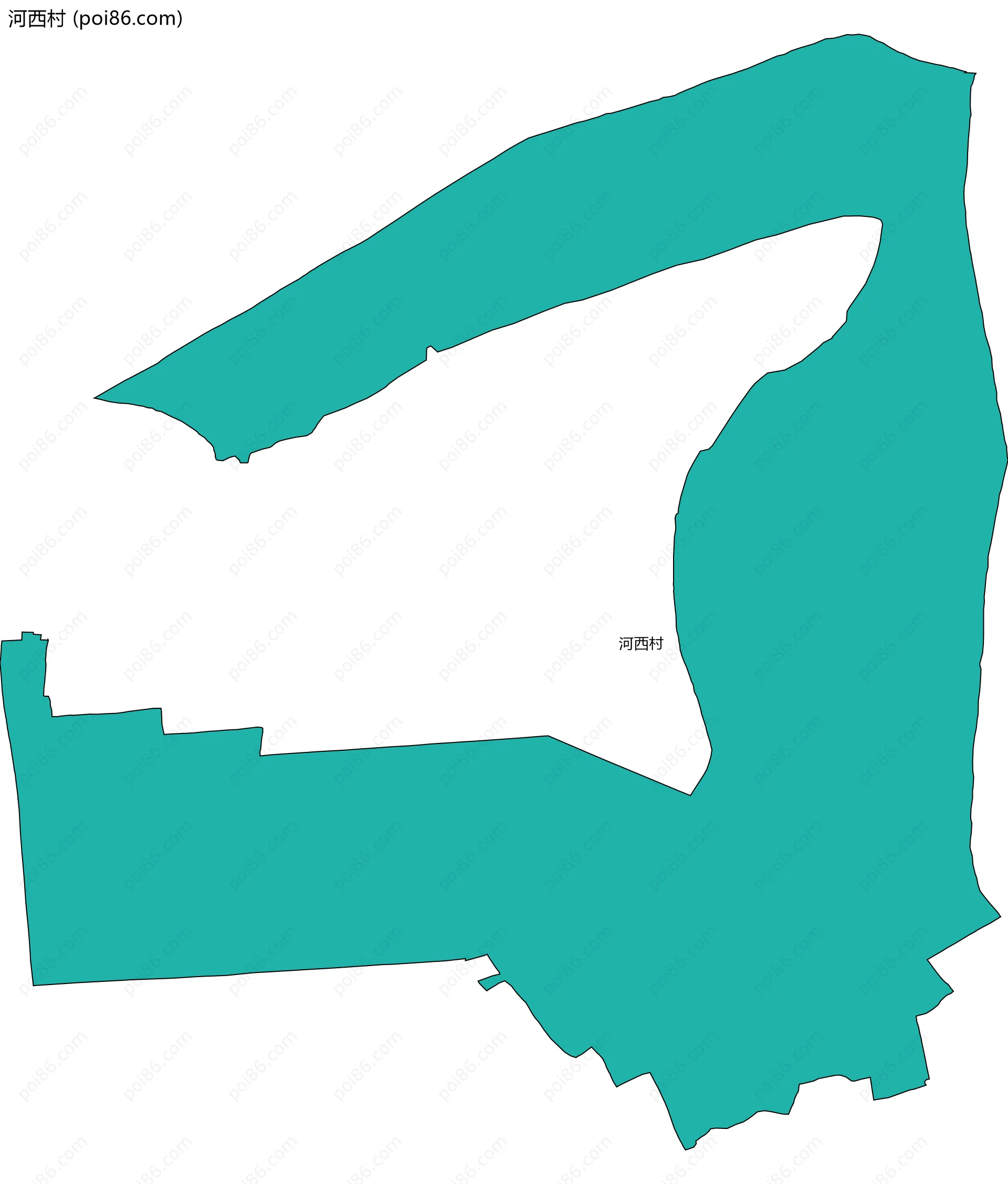 河西村边界地图