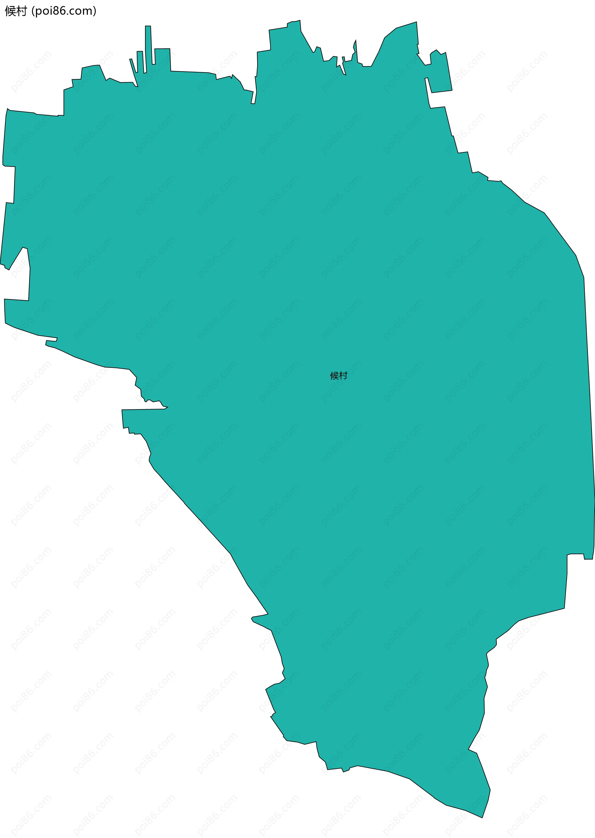 候村边界地图