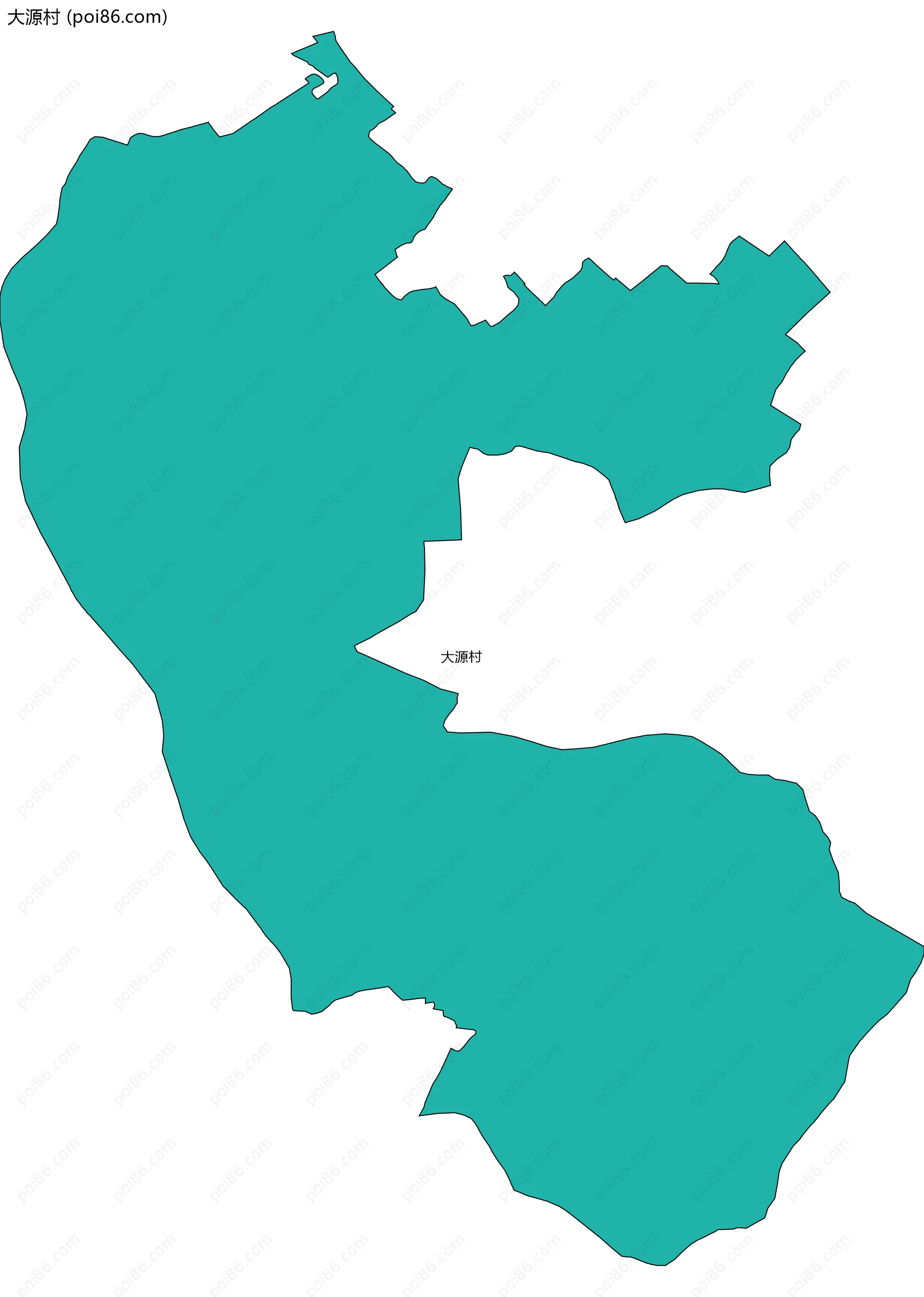 大源村边界地图