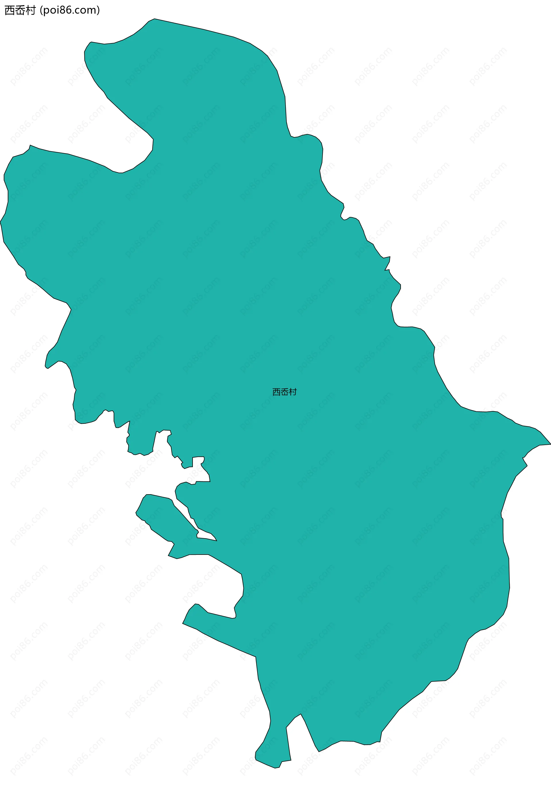 西岙村边界地图