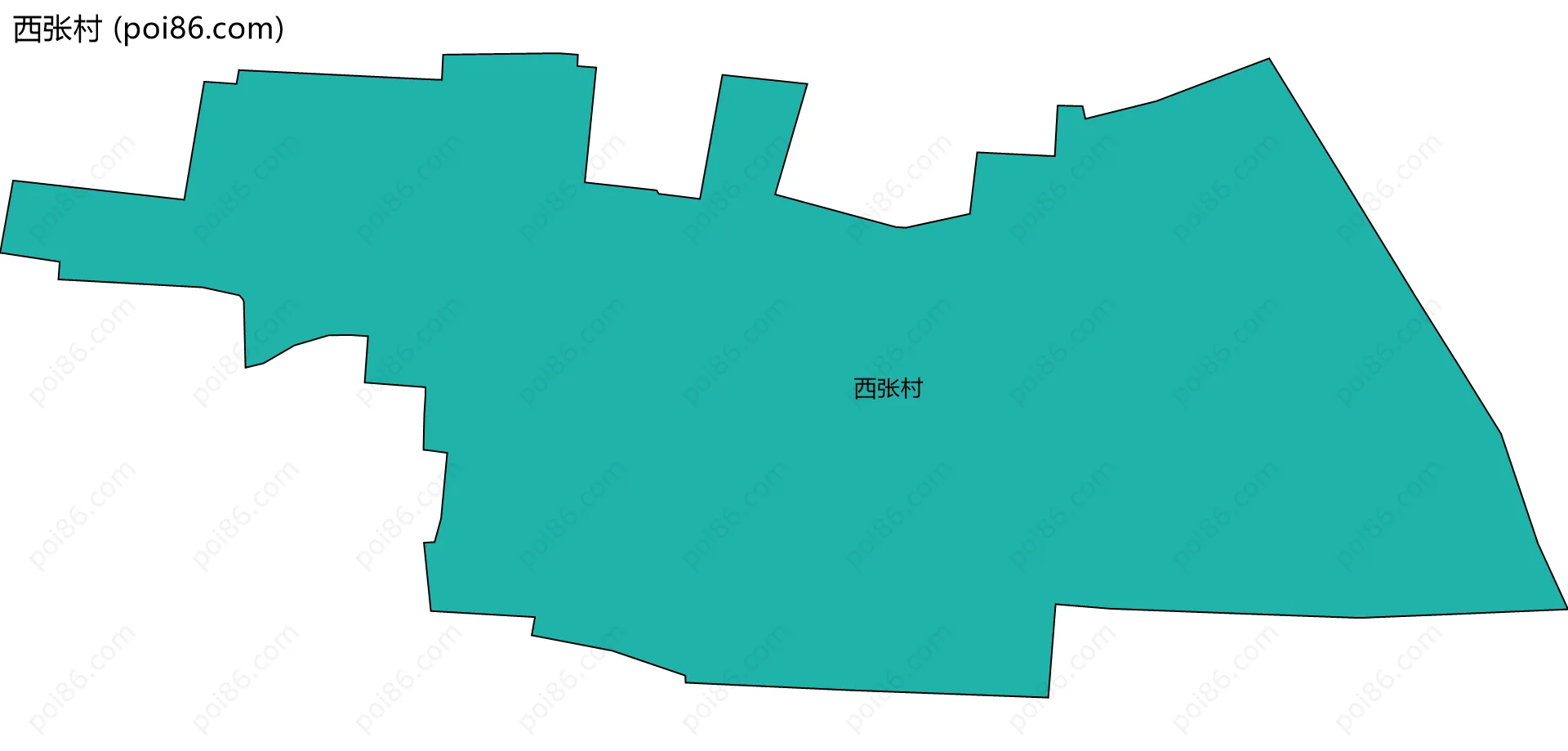 西张村边界地图