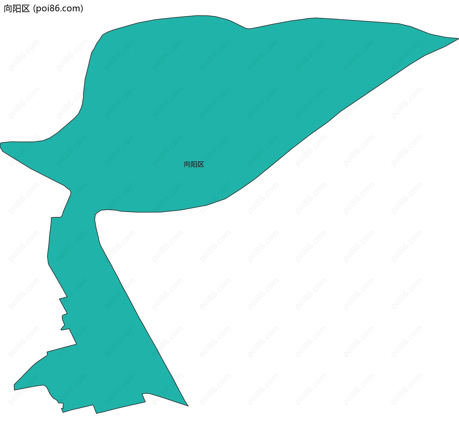 向阳区边界地图