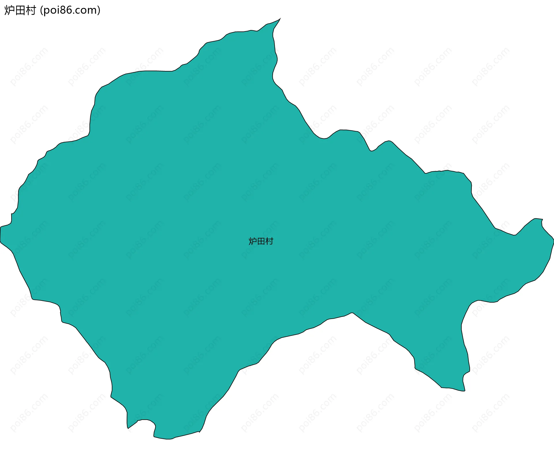 炉田村边界地图
