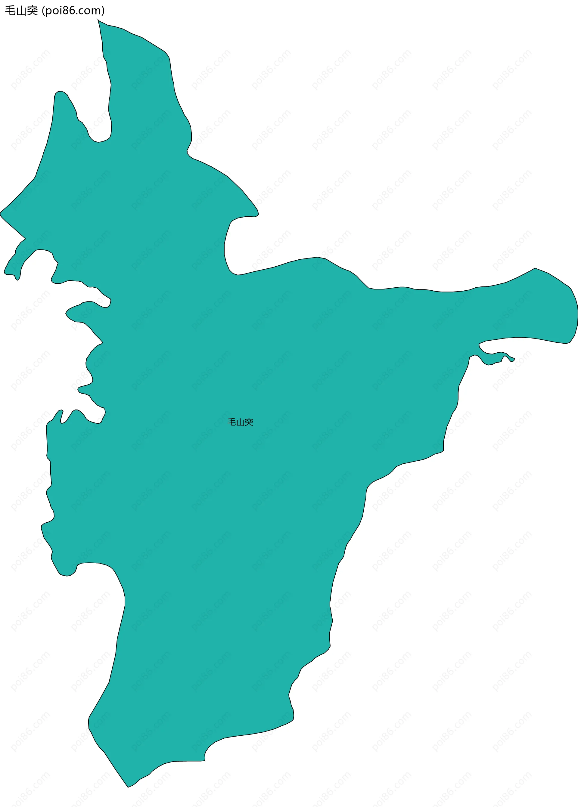 毛山突边界地图