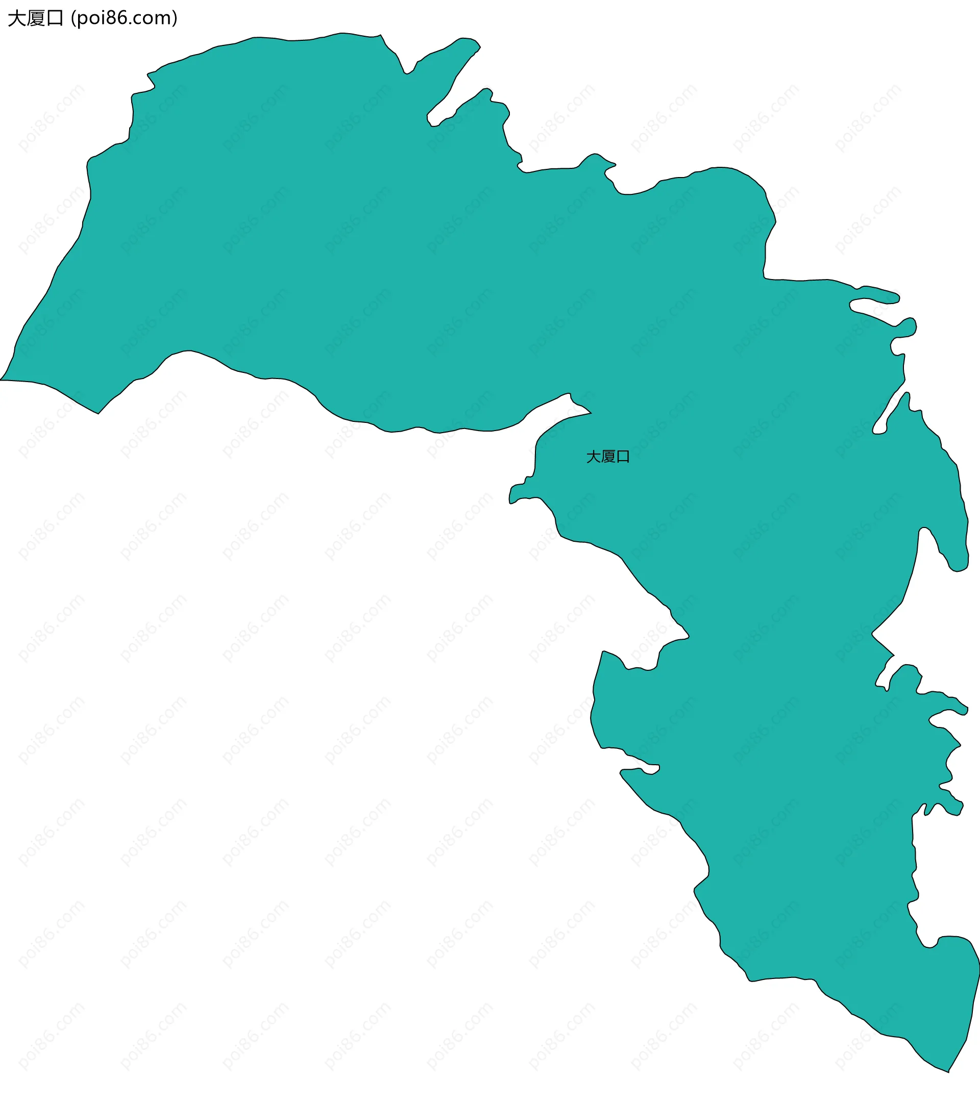 大厦口边界地图