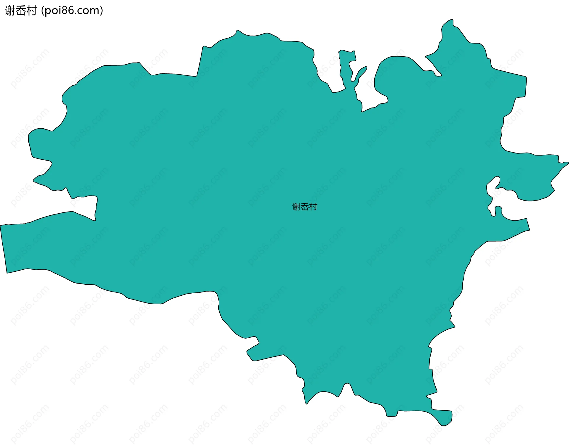 谢岙村边界地图