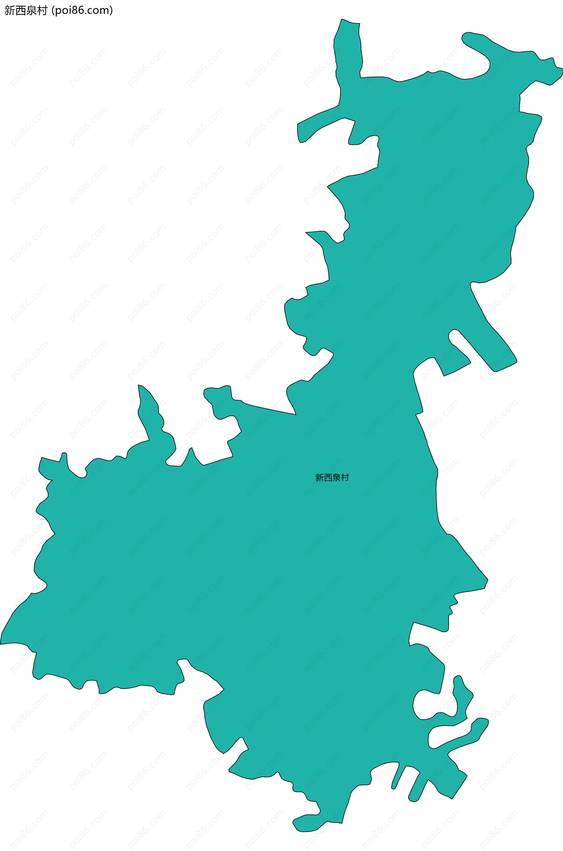 新西泉村边界地图