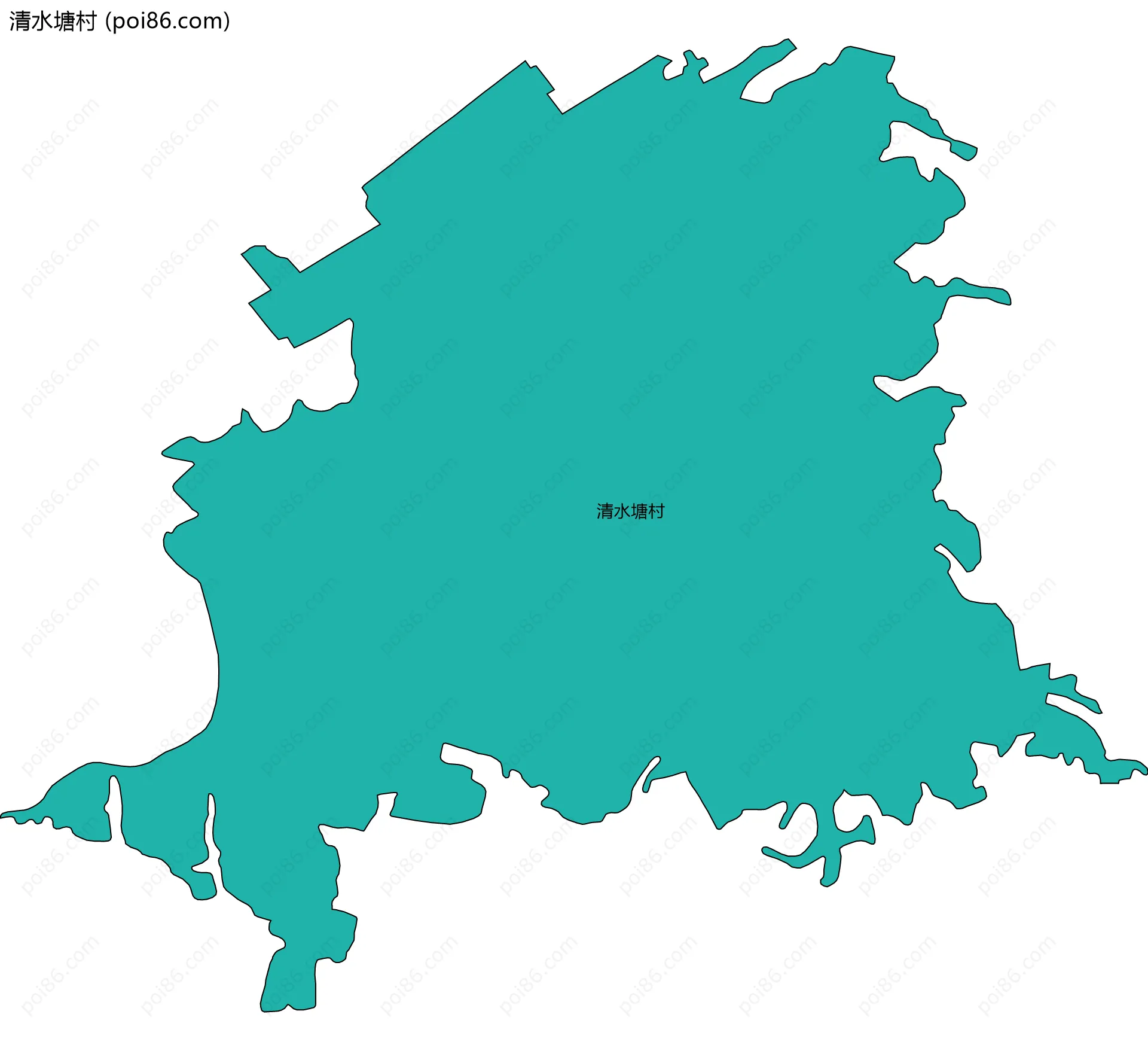 清水塘村边界地图