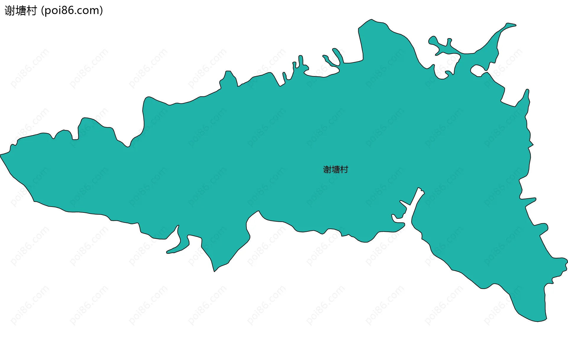 谢塘村边界地图