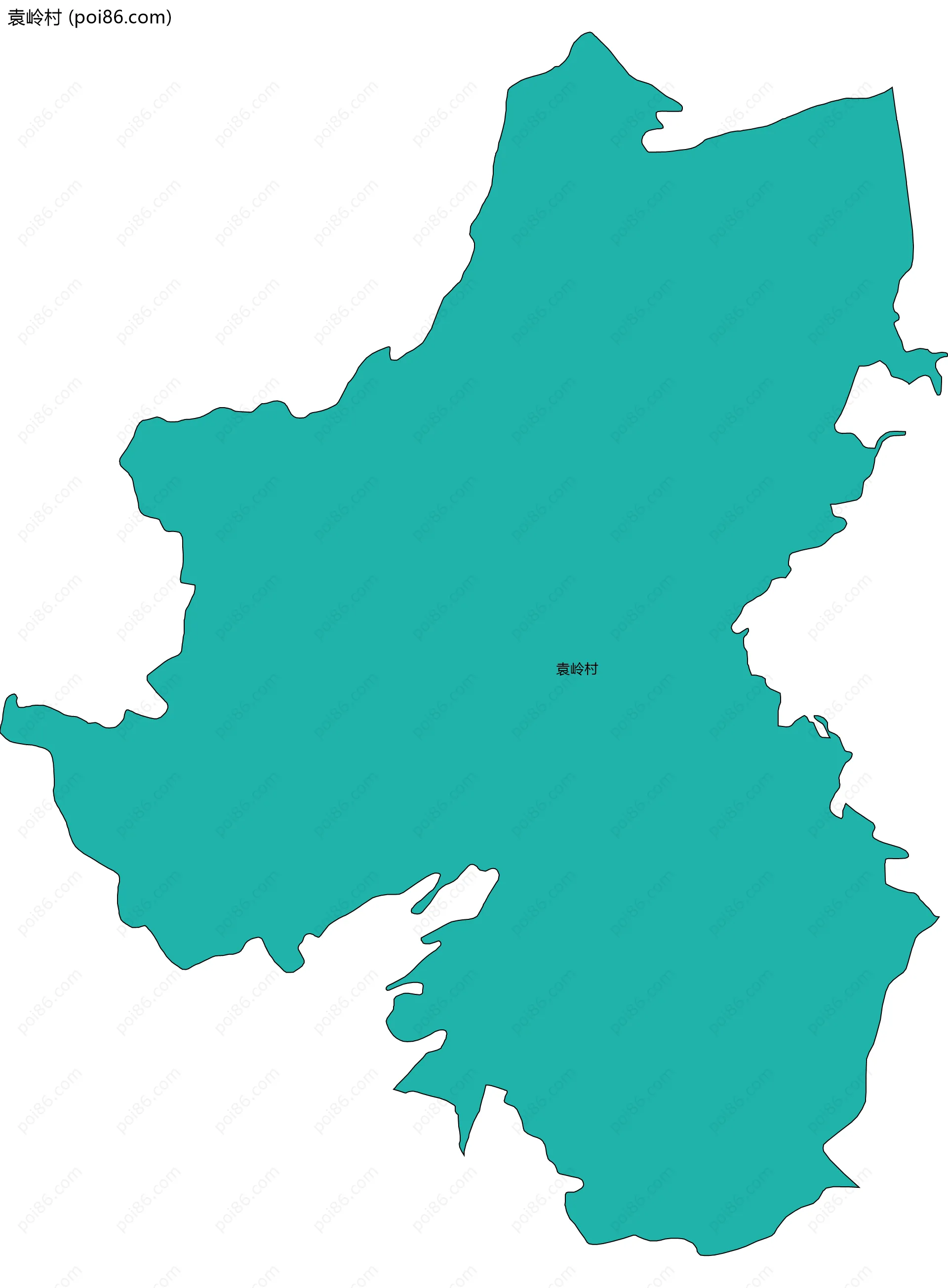 袁岭村边界地图