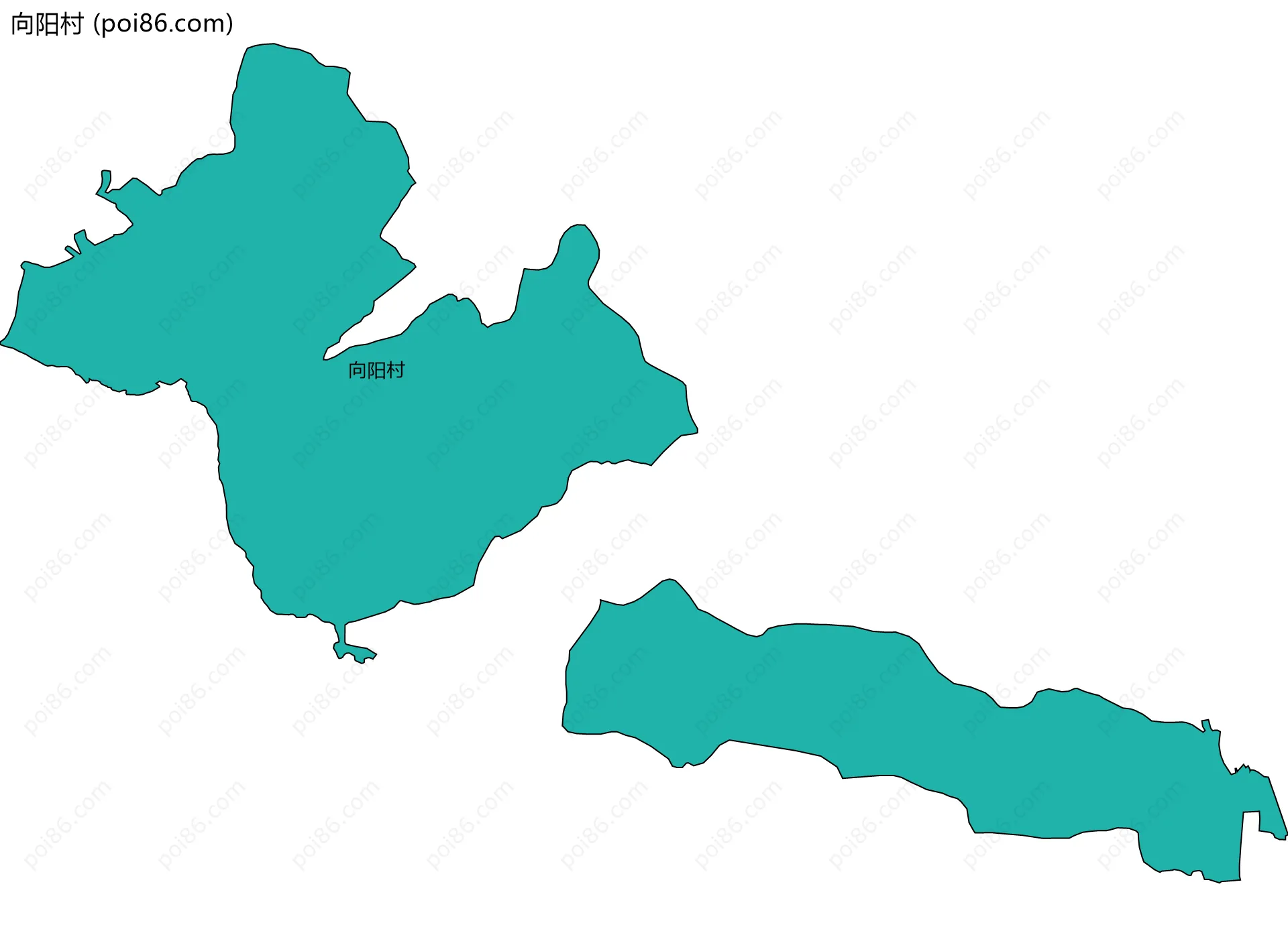 向阳村边界地图
