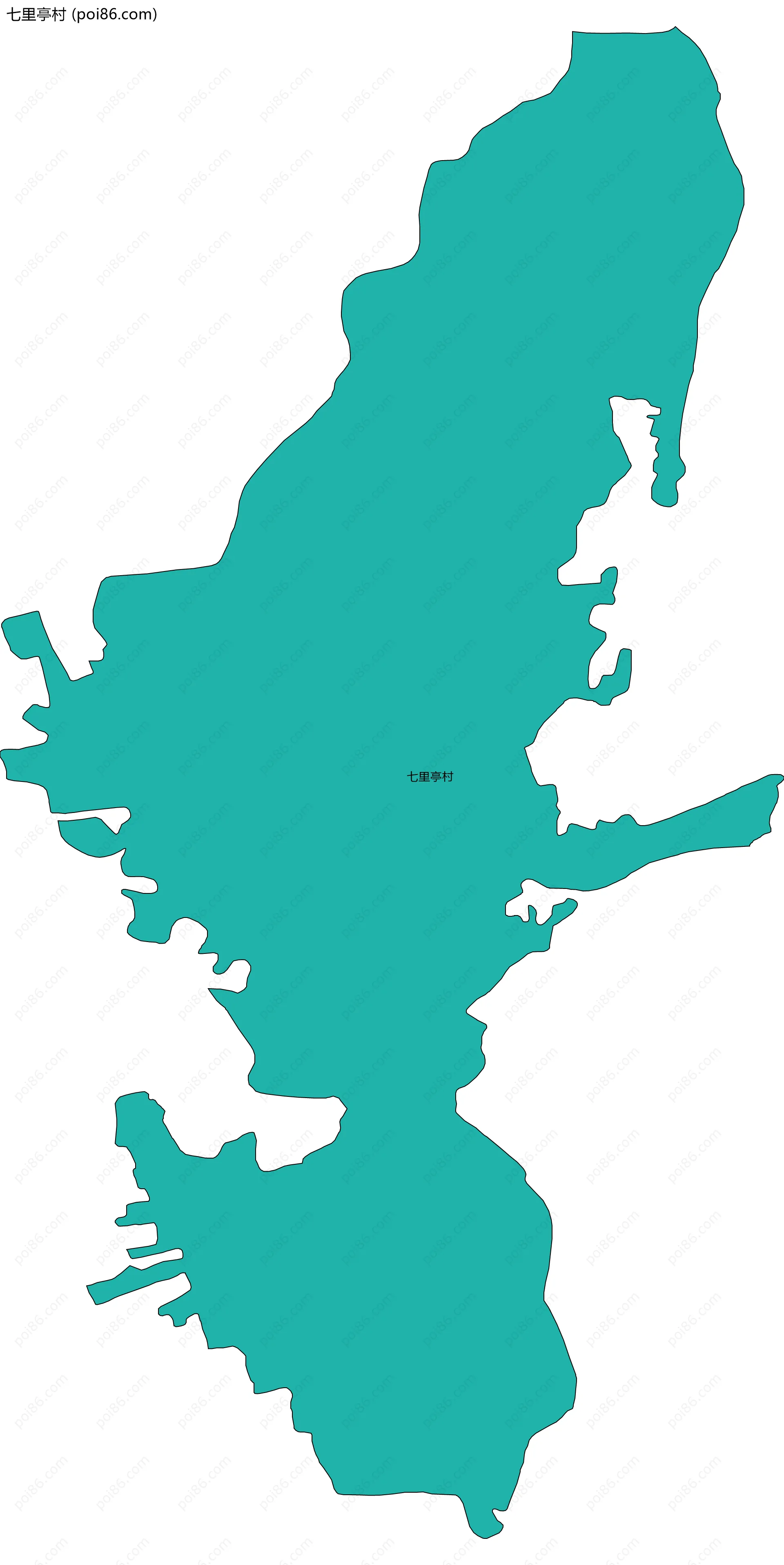 七里亭村边界地图