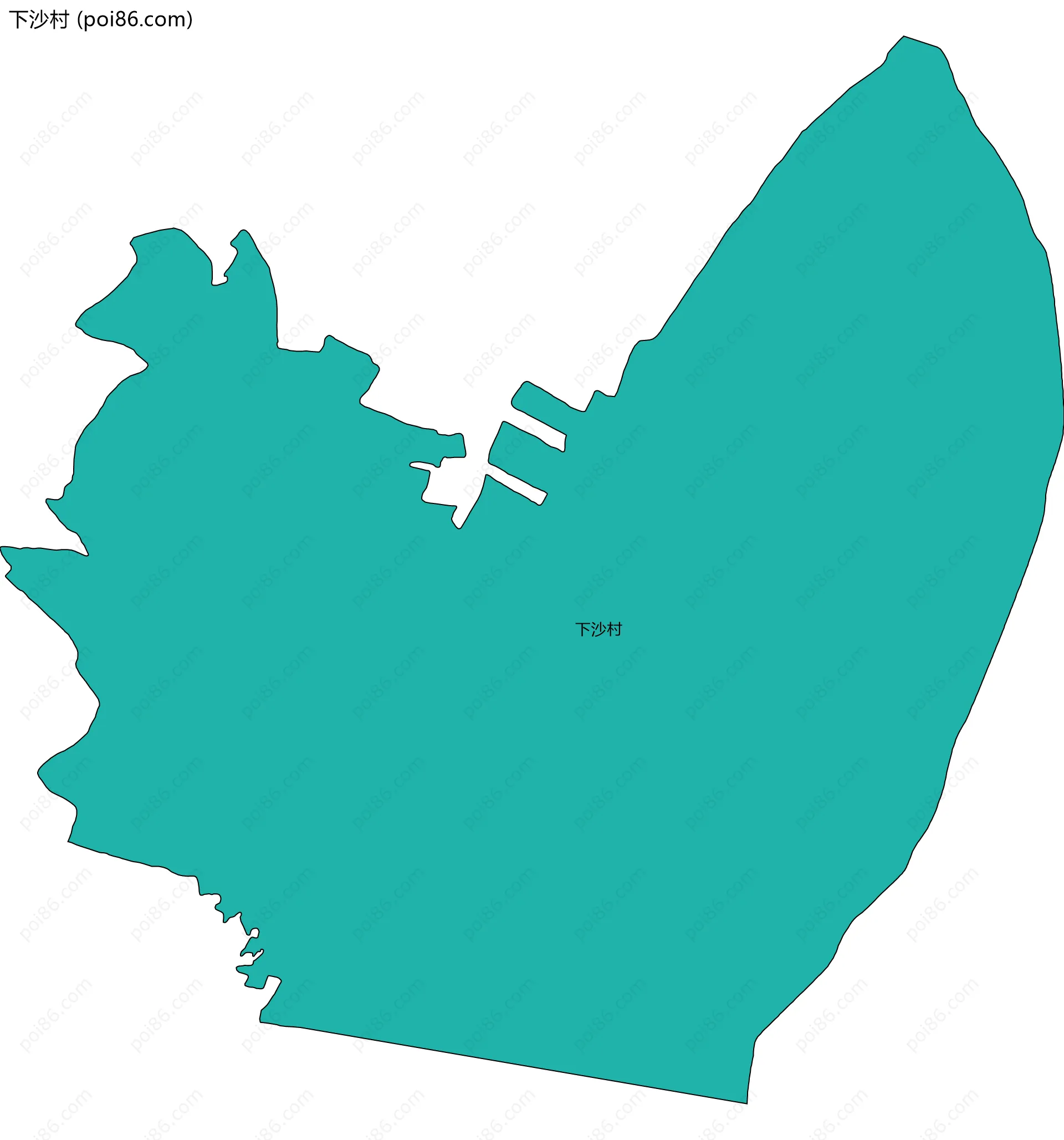 下沙村边界地图