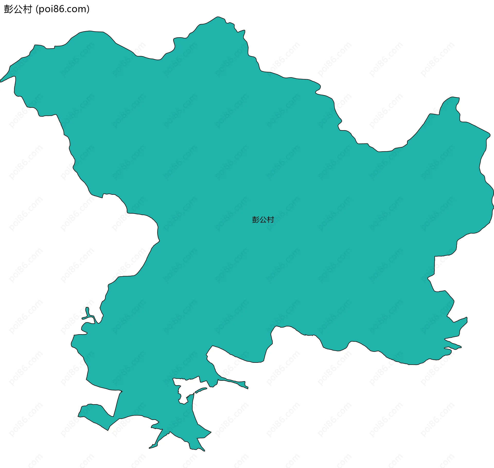 彭公村边界地图