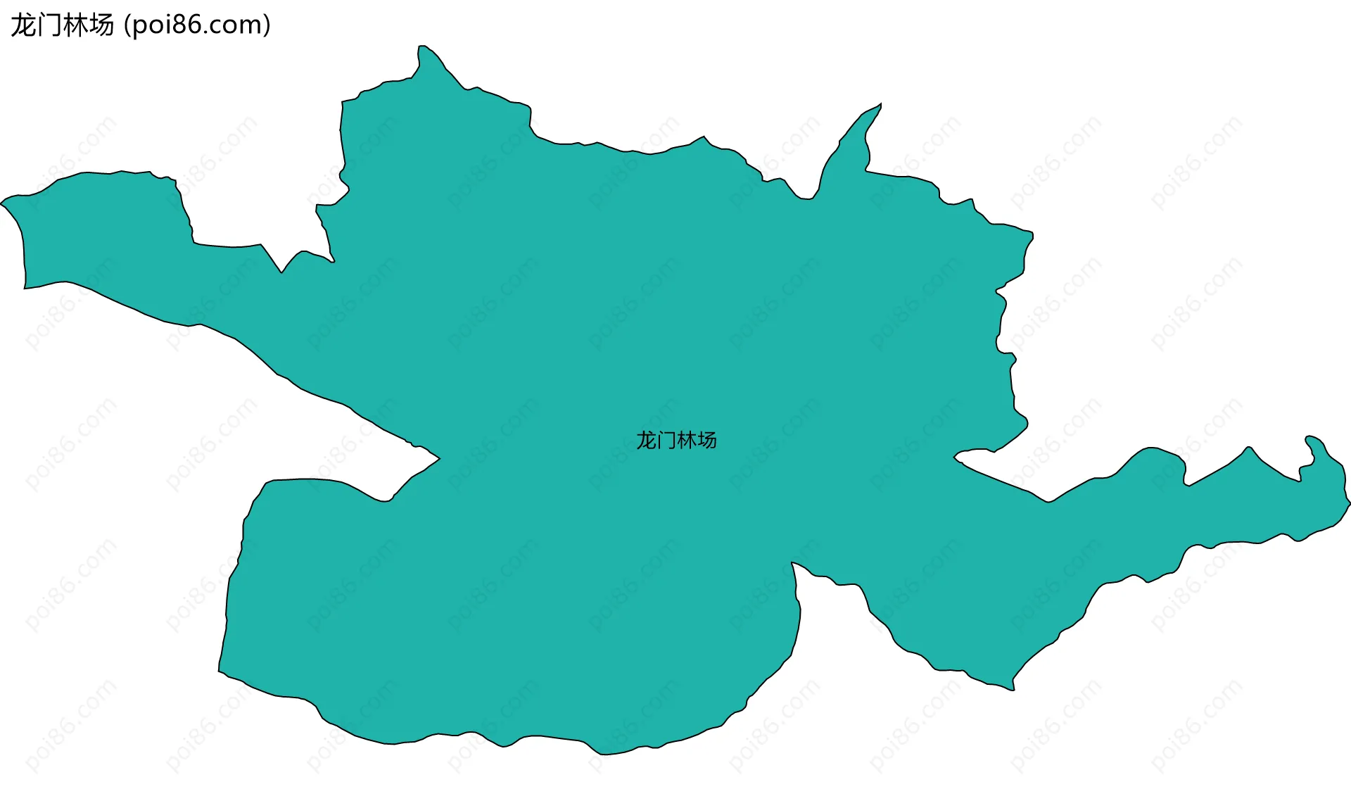 龙门林场边界地图(五级行政区划)