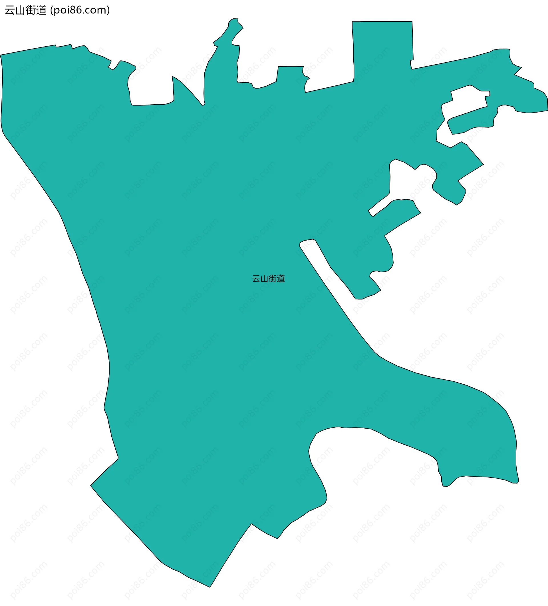 云山街道边界地图