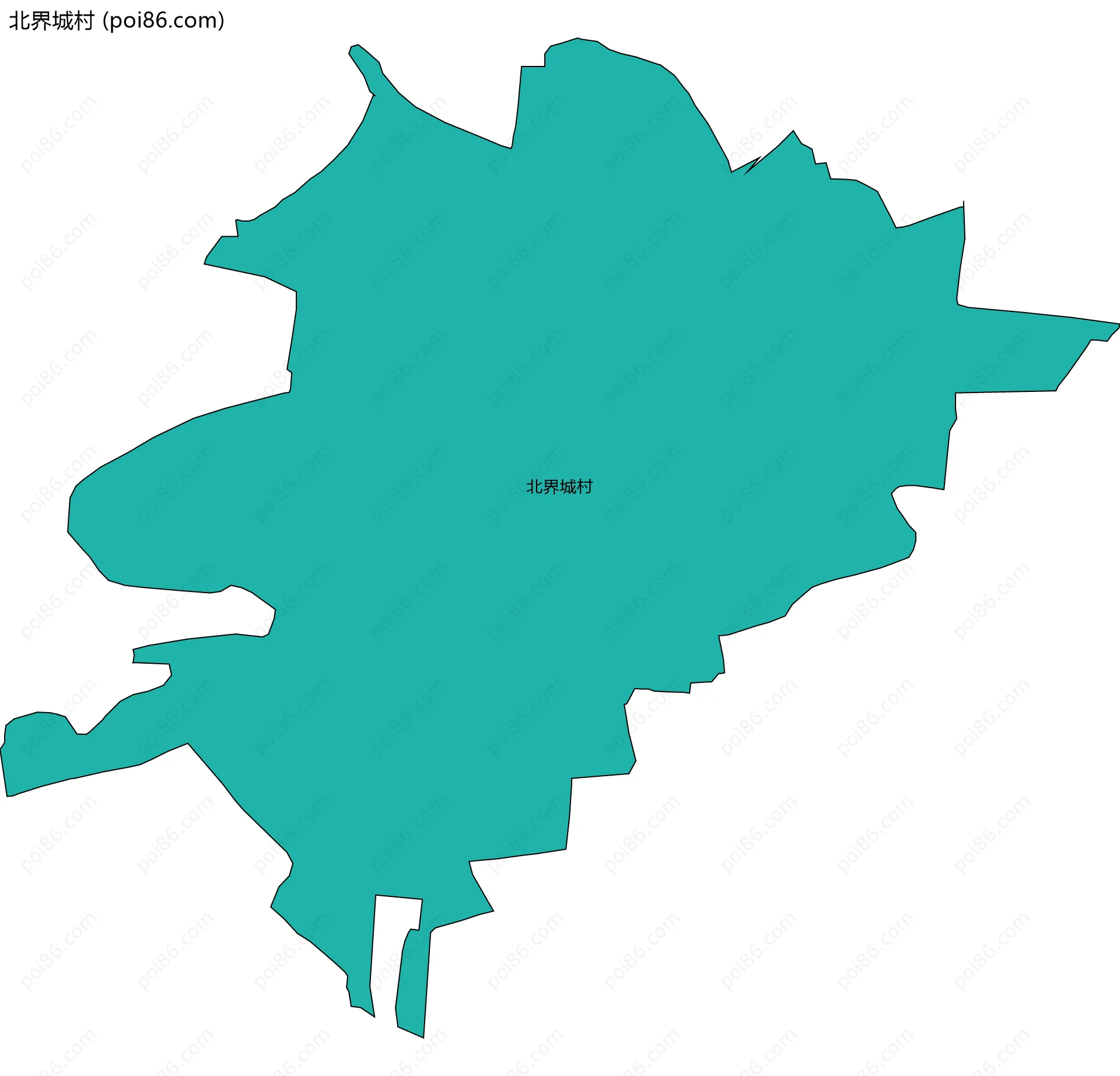北界城村边界地图